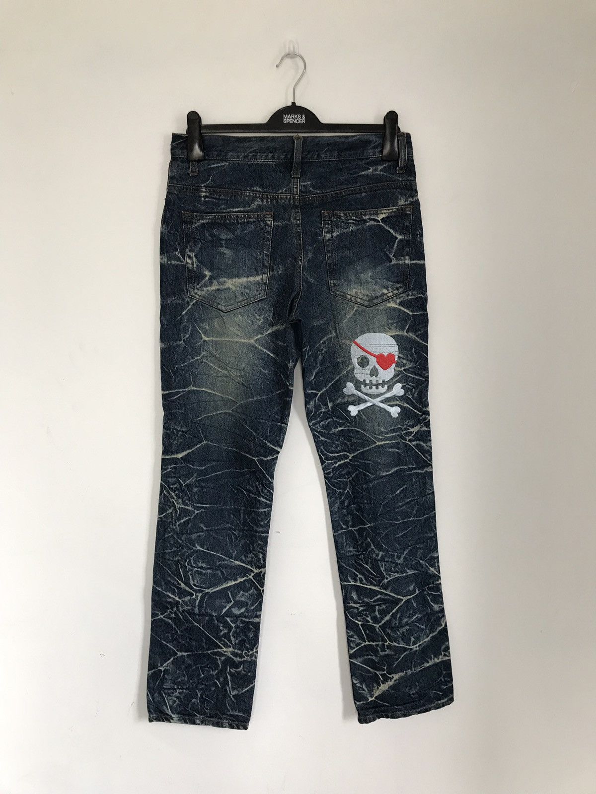 Japanese Brand Vintage Japanese Brand Sun Lucas Embroidered Skull Jeans Size US 30 / EU 46 - 3 Thumbnail
