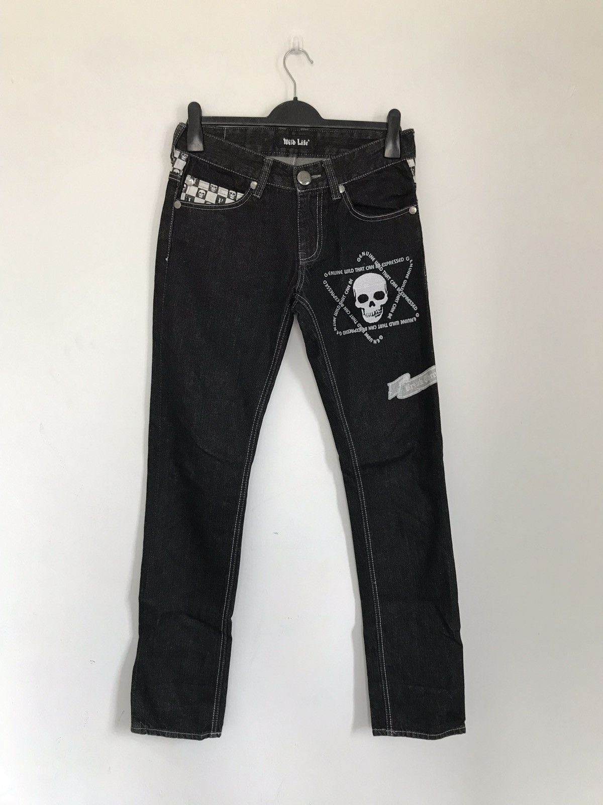 Japanese Brand × Seditionaries Vintage Japanese Brand Wild Life Embroidered Skull Jeans Size US 29 - 2 Thumbnail