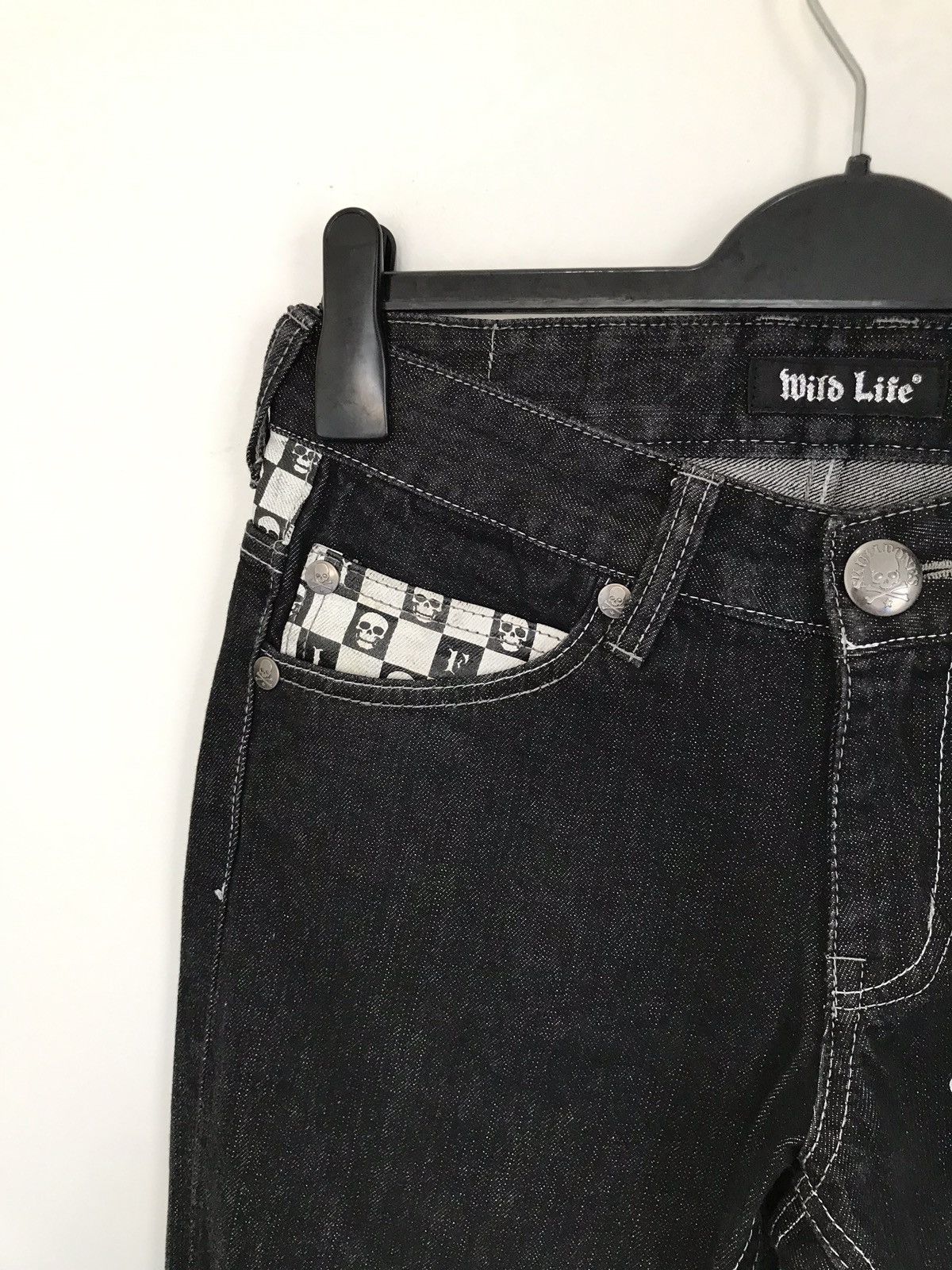Japanese Brand × Seditionaries Vintage Japanese Brand Wild Life Embroidered Skull Jeans Size US 29 - 5 Thumbnail