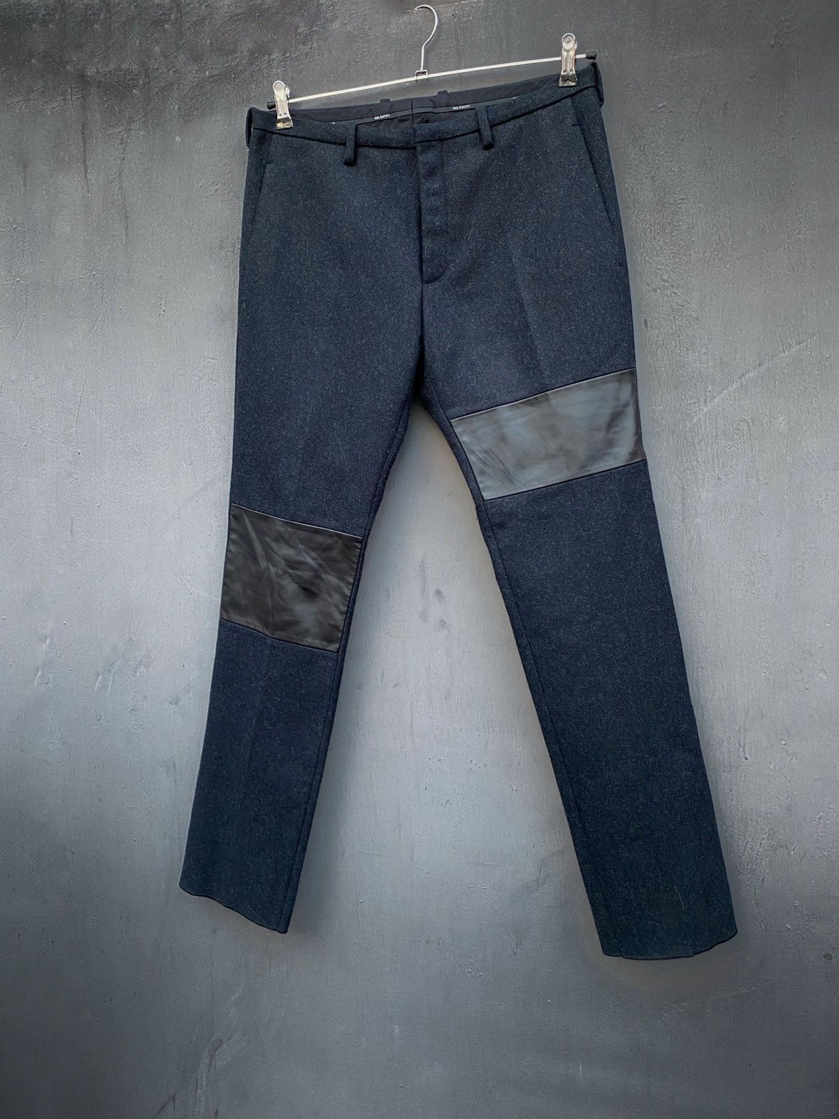 Neil Barrett Neil Barret wool leather patch pants size 48 made in Italy Size US 32 / EU 48 - 4 Thumbnail
