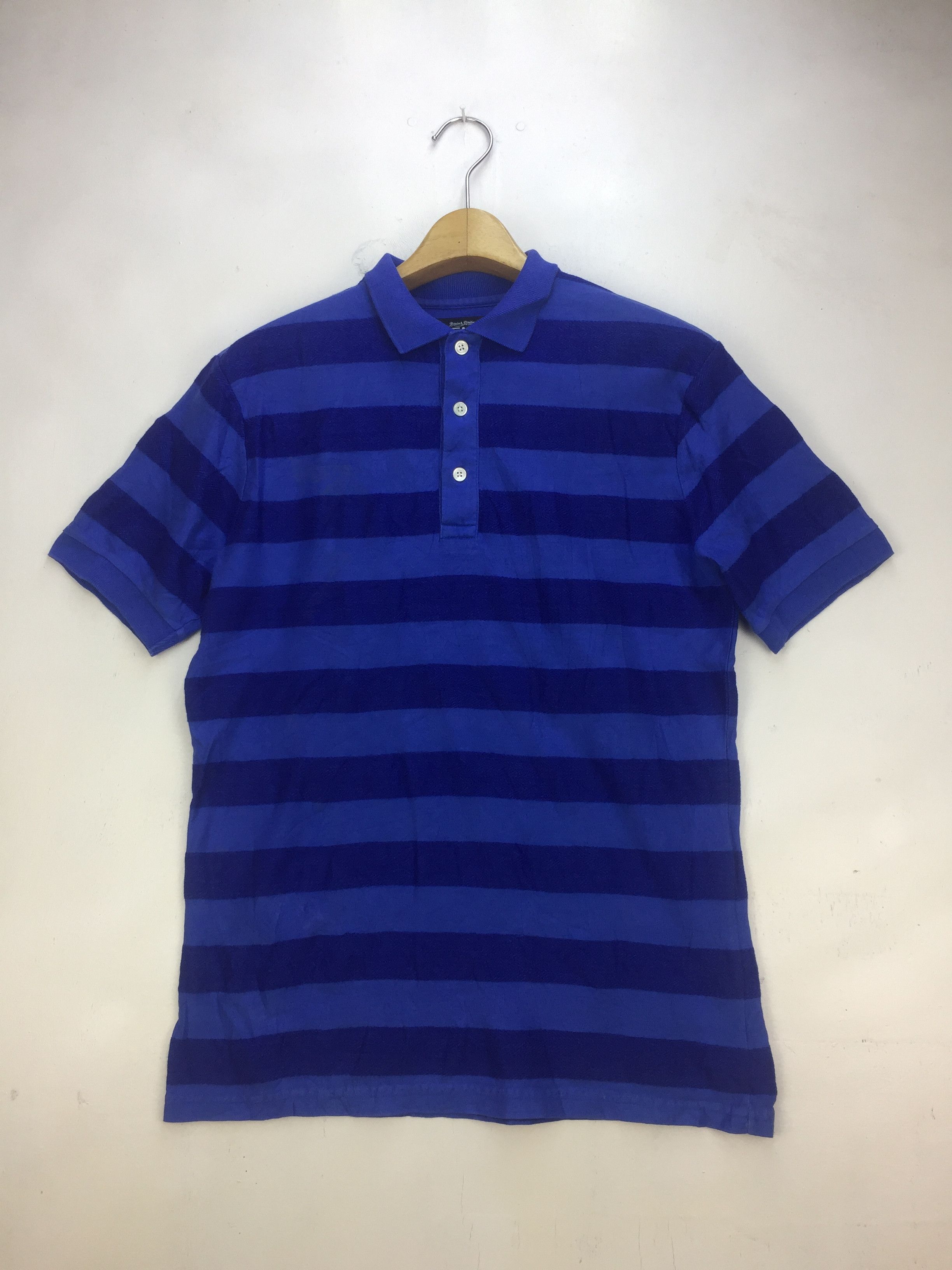 image of Beams Plus Beams Polo Stripe in Blush, Men's (Size Medium)