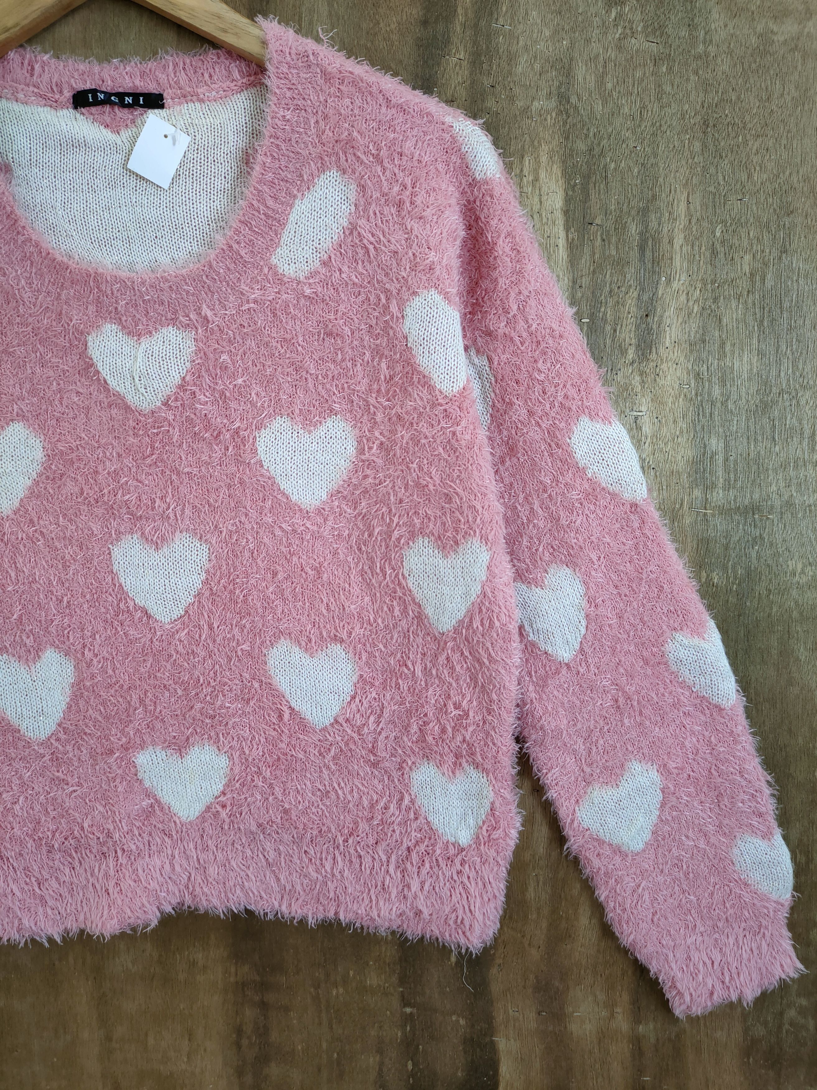 Homespun Knitwear × Hypebeast × Japanese Brand Ingni Full Love pink mohair shag shaggy soft fur #46-917 Size S / US 4 / IT 40 - 3 Thumbnail