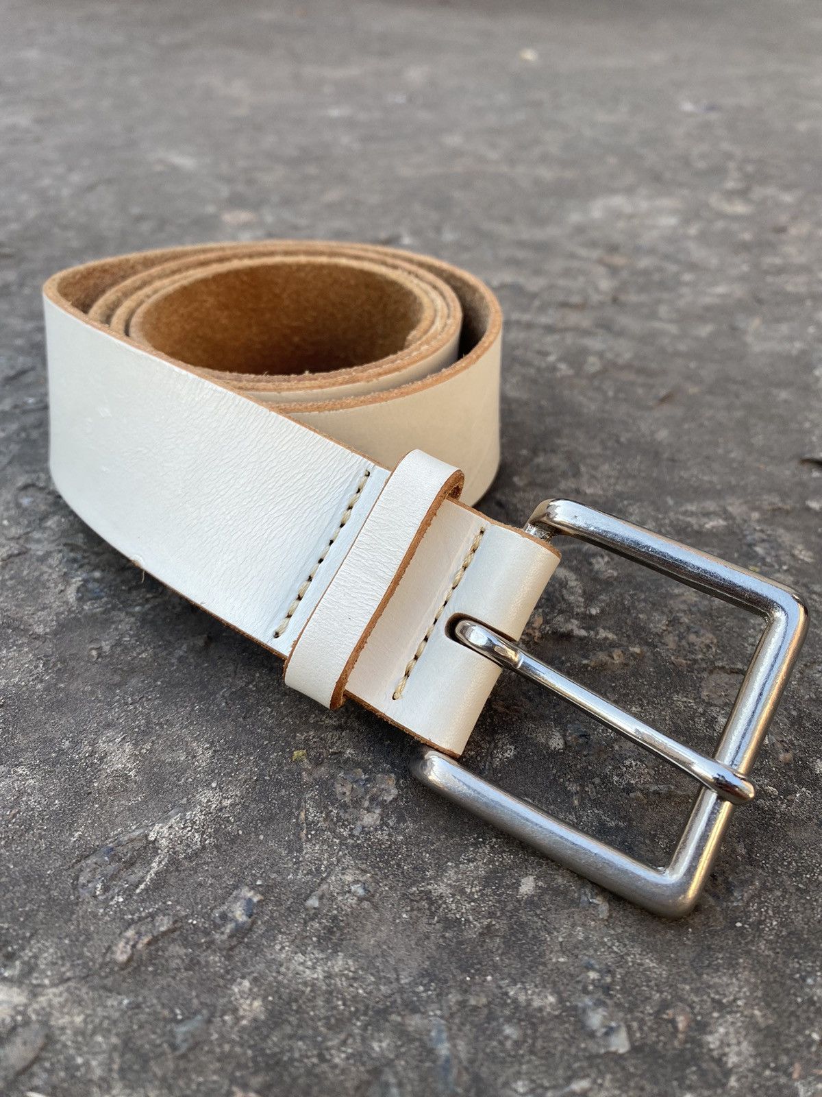 Vintage × Y's × Yohji Yamamoto Yohji Yamamoto Vintage white leather belt Size ONE SIZE - 2 Thumbnail