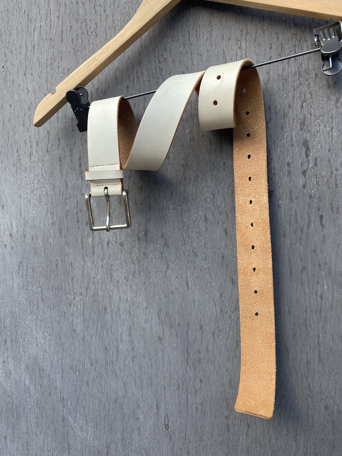 Vintage × Y's × Yohji Yamamoto Yohji Yamamoto Vintage white leather belt Size ONE SIZE - 5 Thumbnail