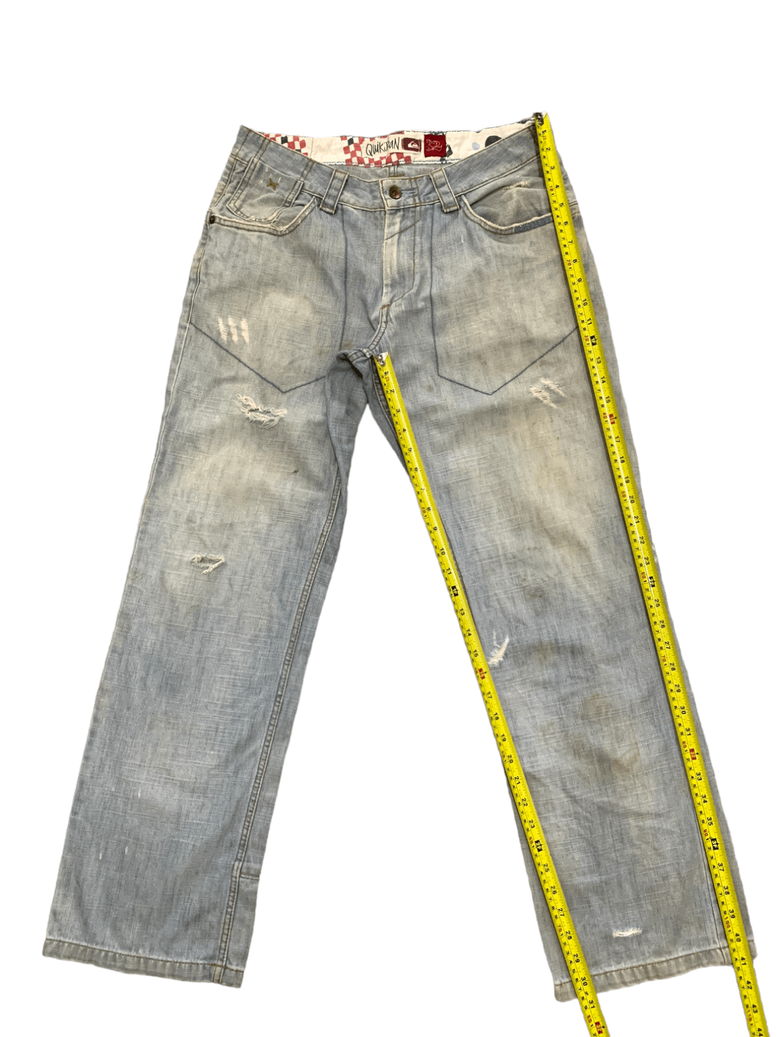 Japanese Brand × Quiksilver Vintage Quiksilver Light Blue Wash Distressed Baggy Jeans Size US 32 / EU 48 - 14 Thumbnail