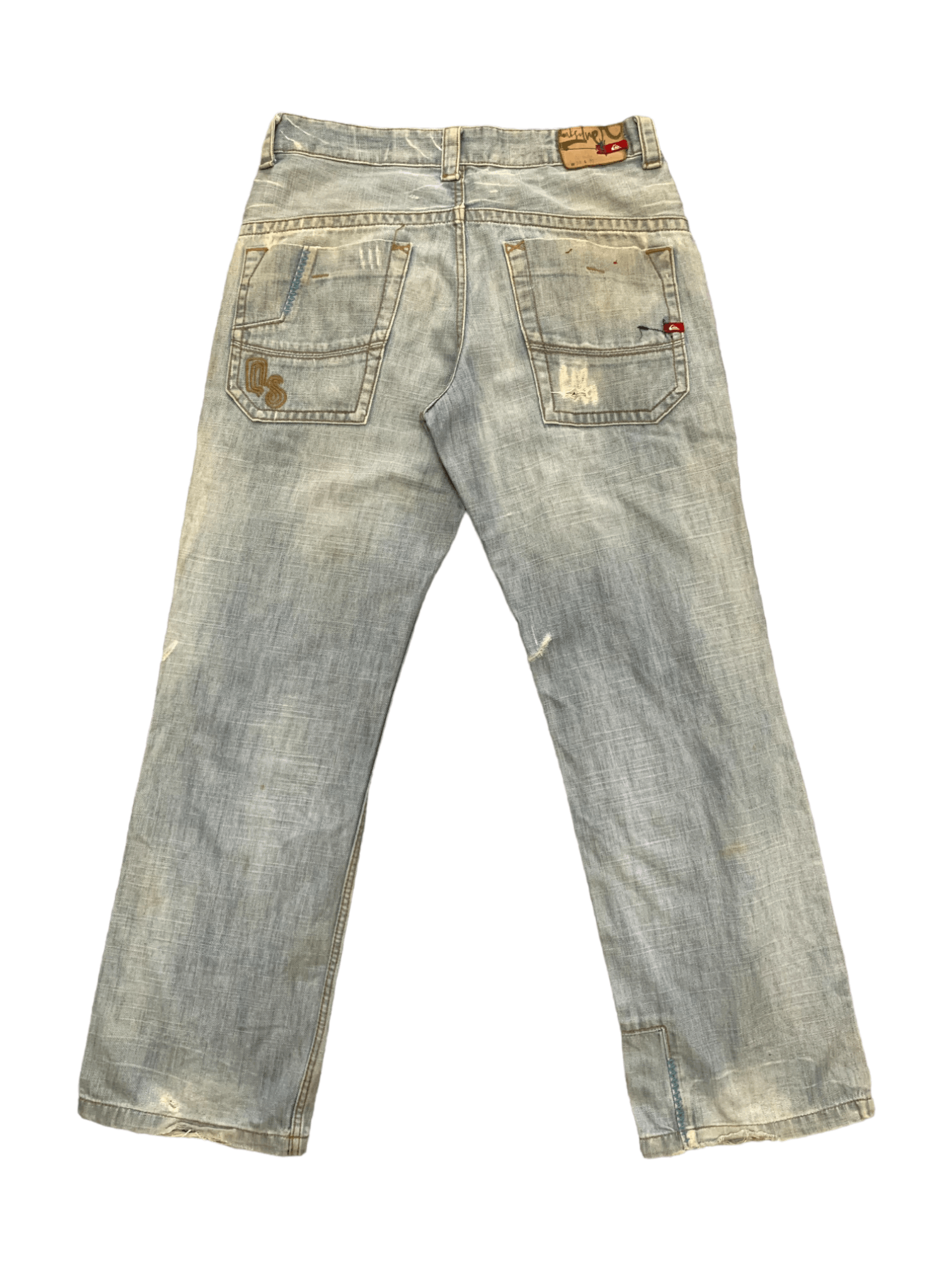Japanese Brand × Quiksilver Vintage Quiksilver Light Blue Wash Distressed Baggy Jeans Size US 32 / EU 48 - 2 Thumbnail