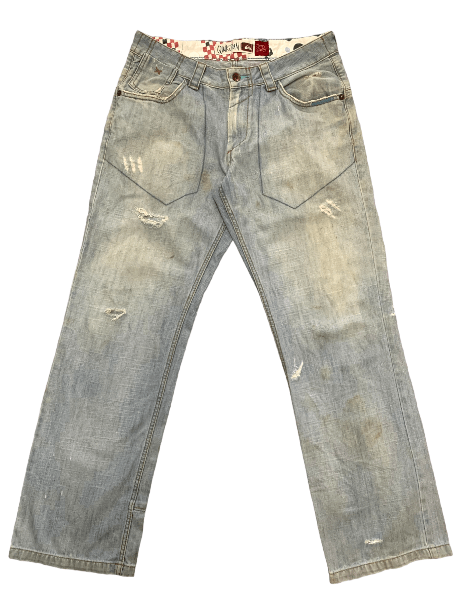 Japanese Brand × Quiksilver Vintage Quiksilver Light Blue Wash Distressed Baggy Jeans Size US 32 / EU 48 - 1 Thumbnail