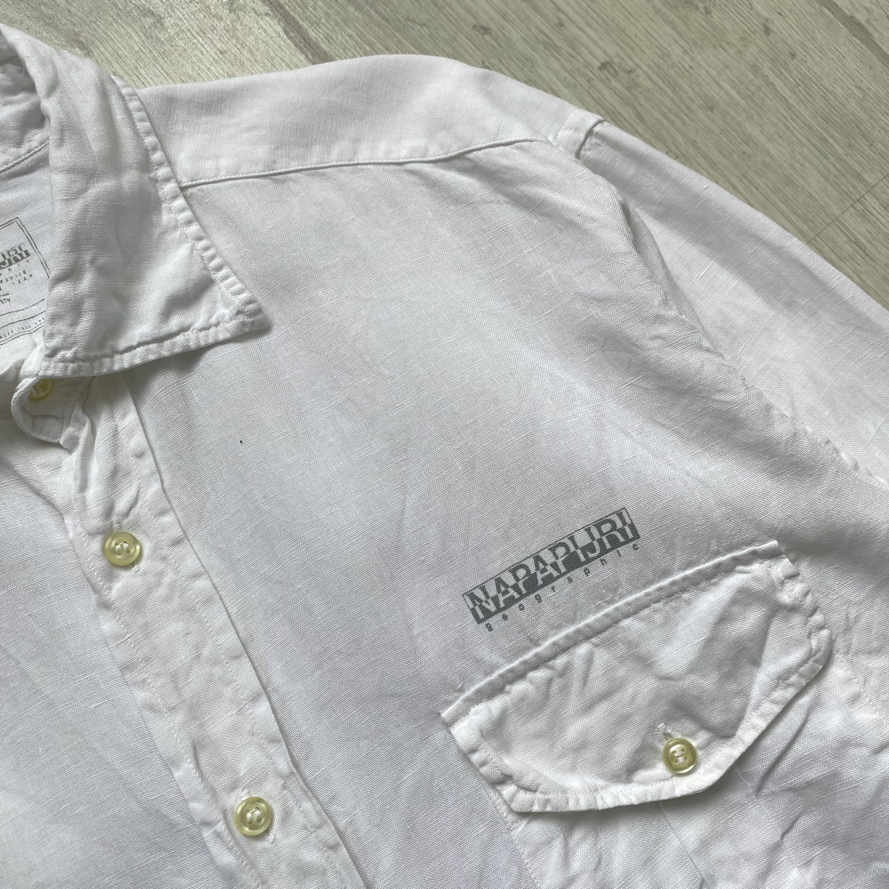 Napapijri 🔥 Oldmoney Napapijri linen Shirt Vintage 90s Size US L / EU 52-54 / 3 - 5 Thumbnail