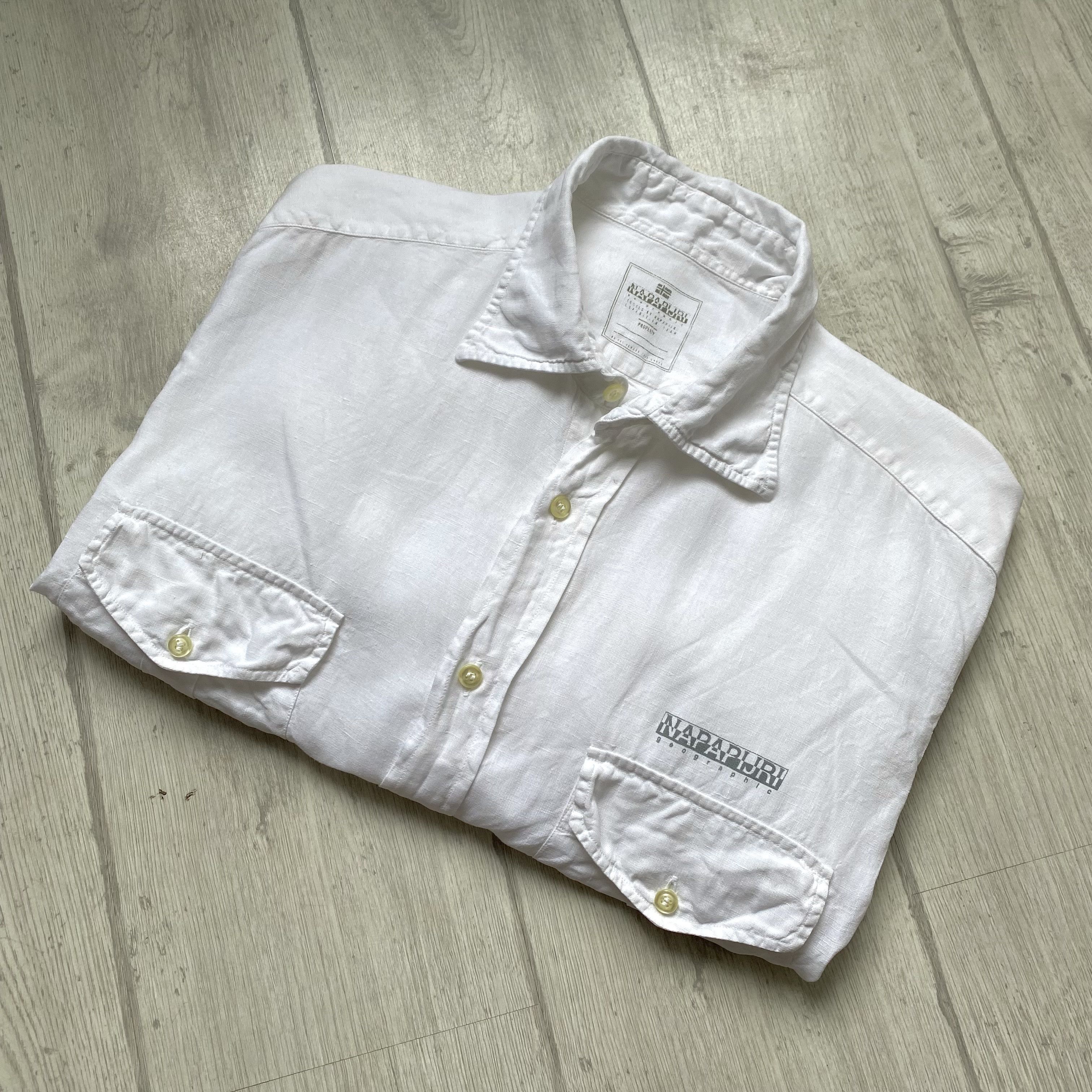 Napapijri 🔥 Oldmoney Napapijri linen Shirt Vintage 90s Size US L / EU 52-54 / 3 - 1 Thumbnail