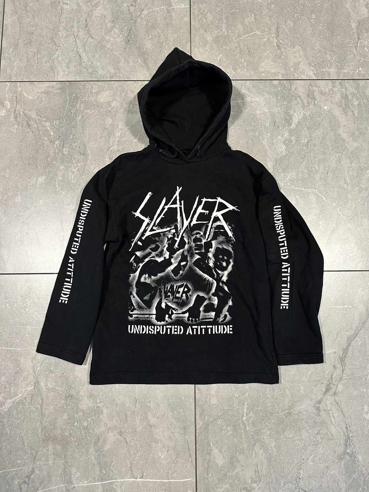 Vintage Slayer Band Black Hoodie L