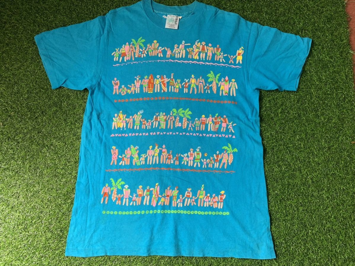 Vintage Vintage 90s EZL 1990 Surf Style Art Usa Tee Size US M / EU 48-50 / 2 - 2 Thumbnail