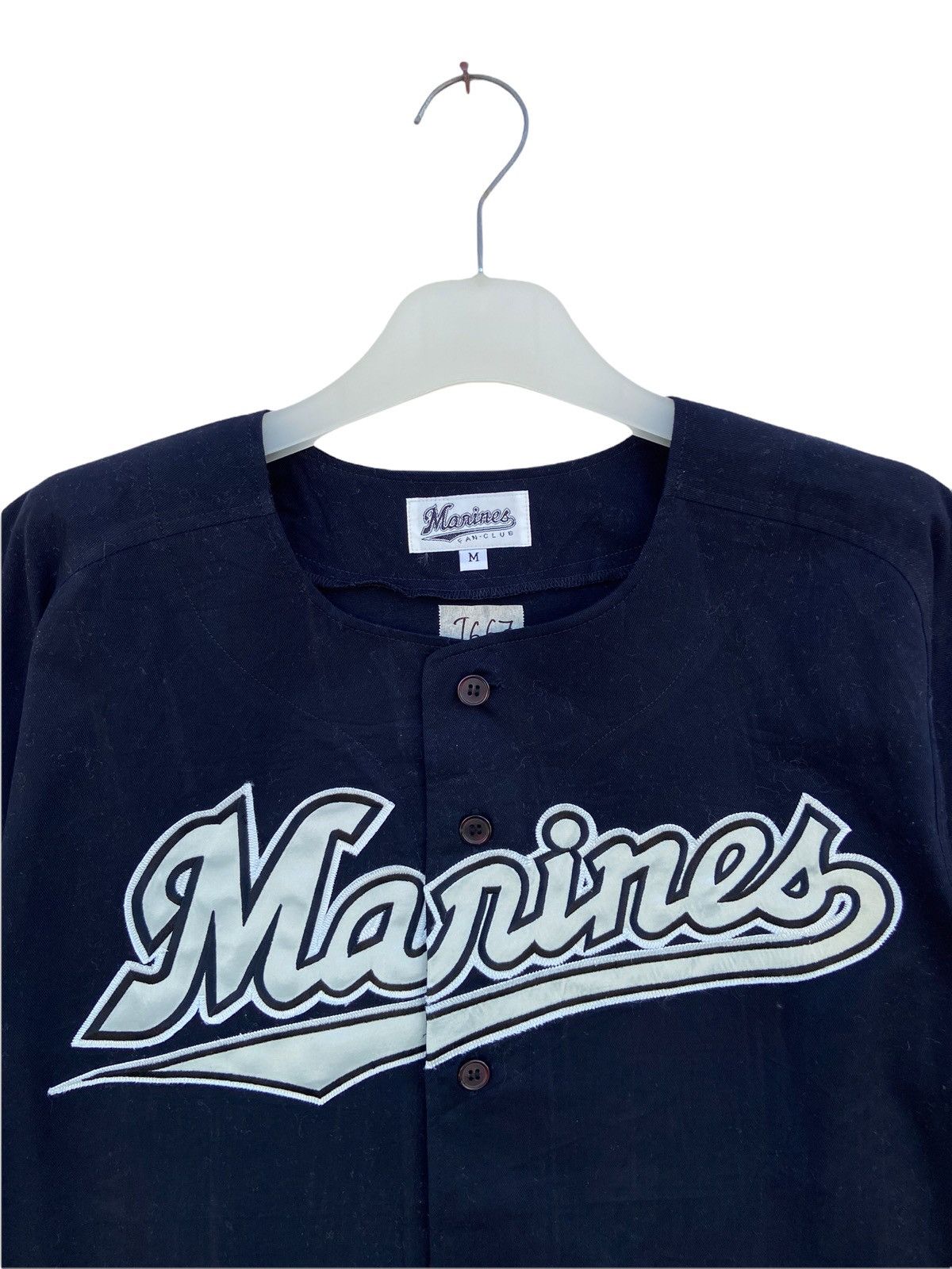 Vintage MARINES BLACK BASEBALL SHIRT Size US M / EU 48-50 / 2 - 2 Thumbnail