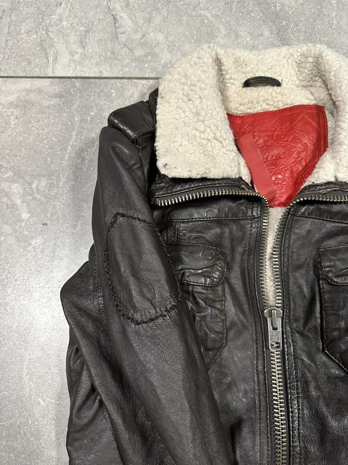 Superdry SUPERDRY Japanese Super Leather Jacket Metal Zip Hardware Size XS / US 0-2 / IT 36-38 - 5 Thumbnail