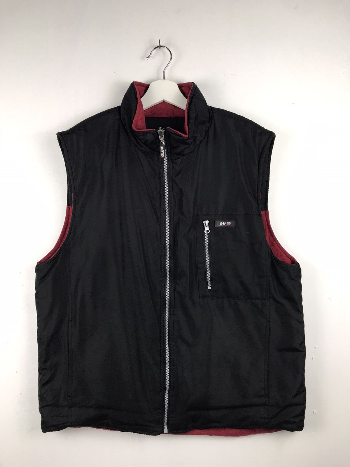 image of Vintage Elf Reversible Jacket Rider Jacket in Black Red, Men's (Size XL)