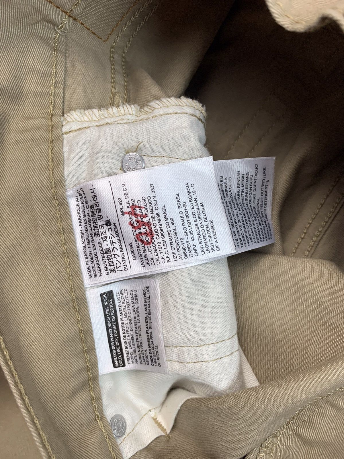 Levi's × Levi's Vintage Clothing Levis 511 Vintage Mens Denim Pants Jeans Beige Size US 33 - 8 Thumbnail