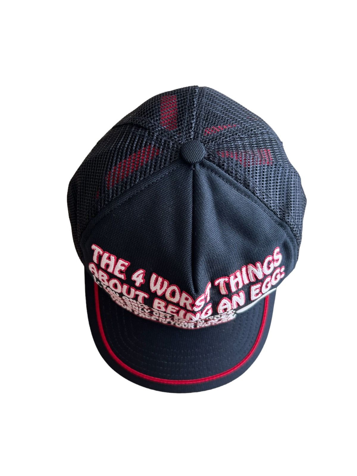 Vintage Vintage 1990s Wording "EGG" Snapback Mesh Trucker Cap Hat Size ONE SIZE - 3 Thumbnail