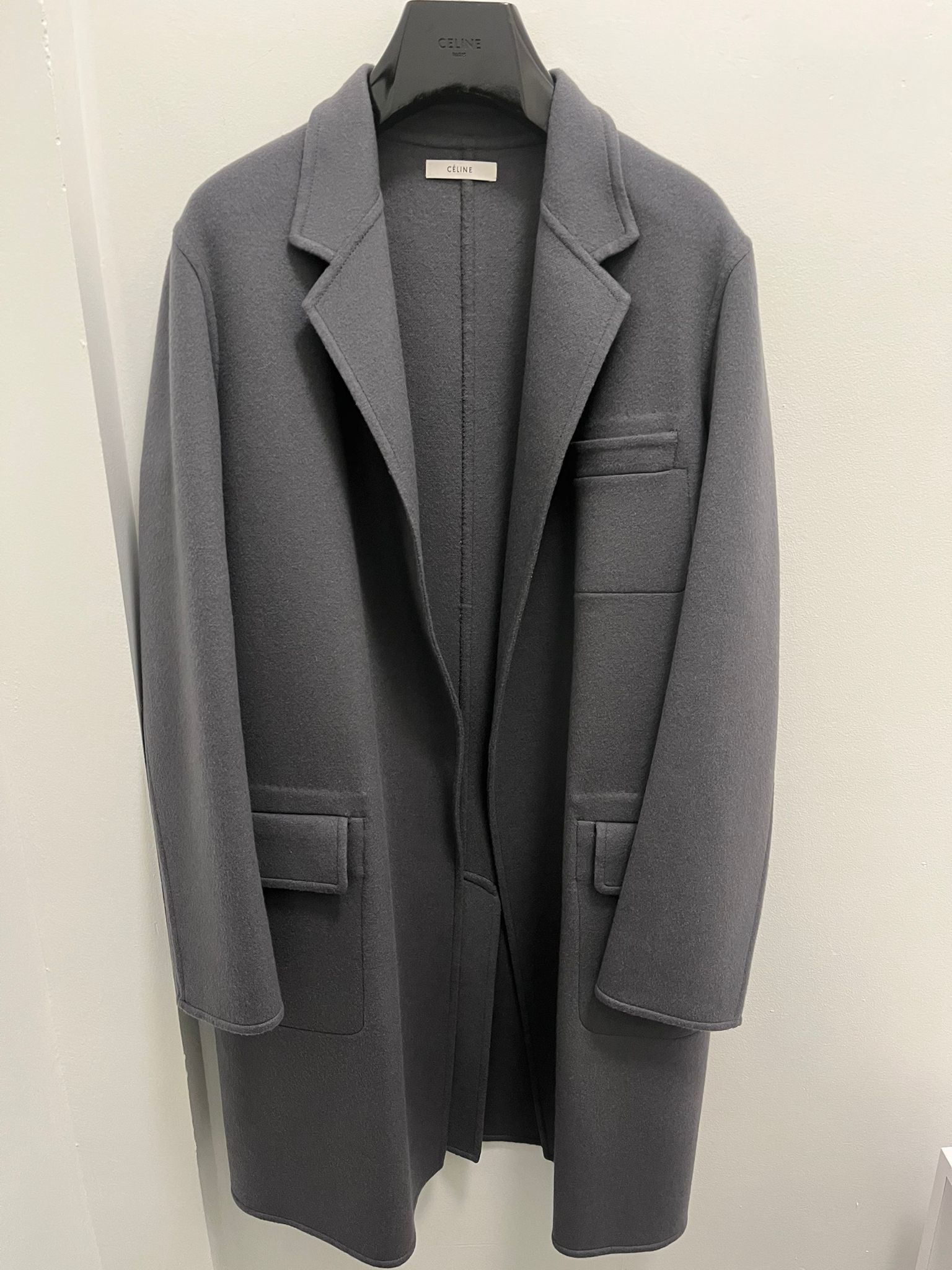 Celine Double Face Cashmere Coat in Grey Size M / US 6-8 / IT 42-44 - 1 Thumbnail