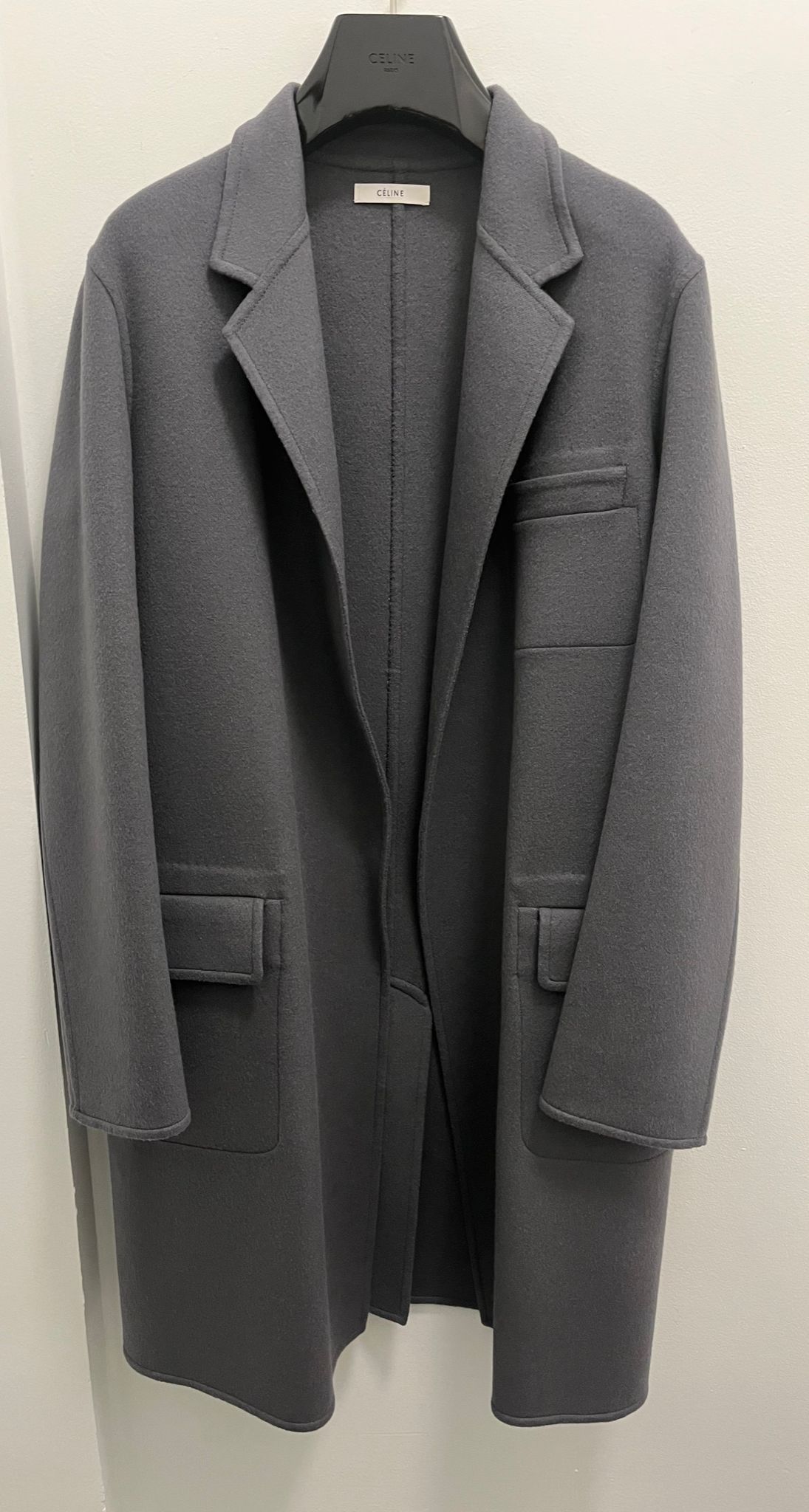 Celine Double Face Cashmere Coat in Grey Size M / US 6-8 / IT 42-44 - 3 Thumbnail