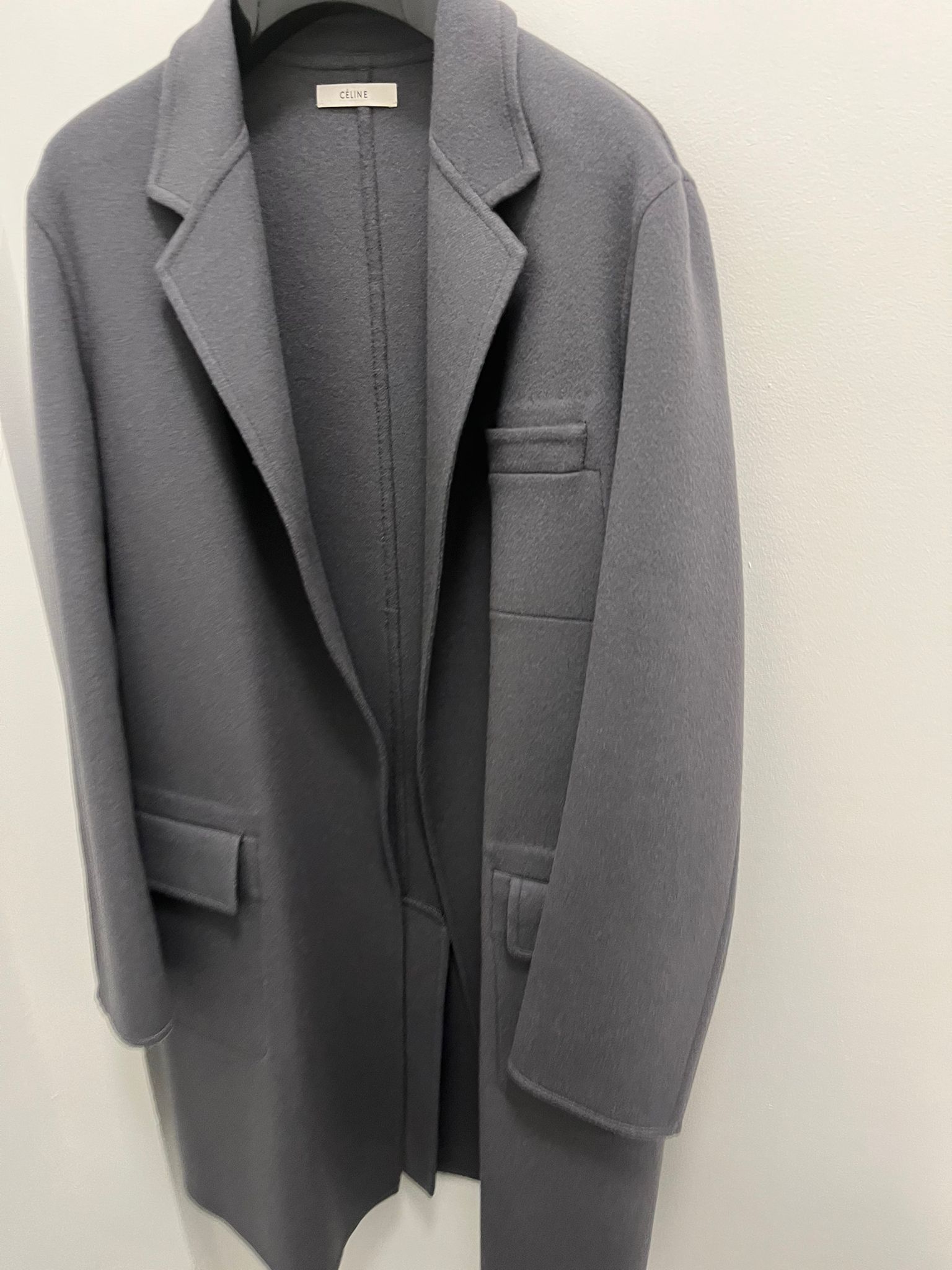 Celine Double Face Cashmere Coat in Grey Size M / US 6-8 / IT 42-44 - 2 Thumbnail