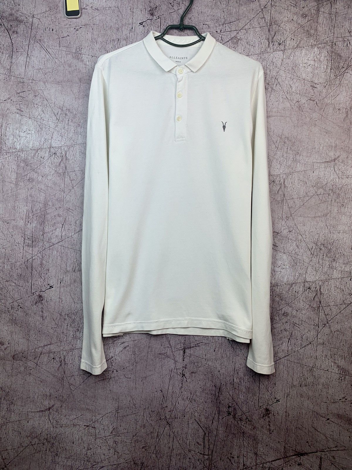 Allsaints Allsaints Mens Refirm Long Sleeve Polo Shirt Size US M / EU 48-50 / 2 - 1 Thumbnail