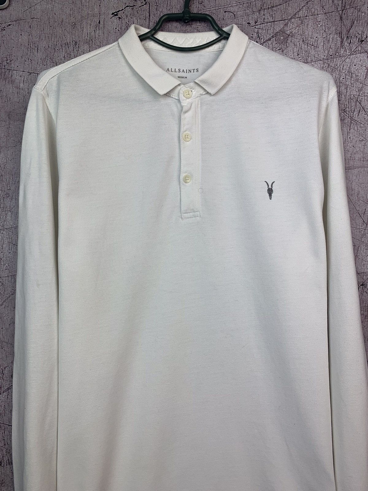Allsaints Allsaints Mens Refirm Long Sleeve Polo Shirt Size US M / EU 48-50 / 2 - 2 Thumbnail