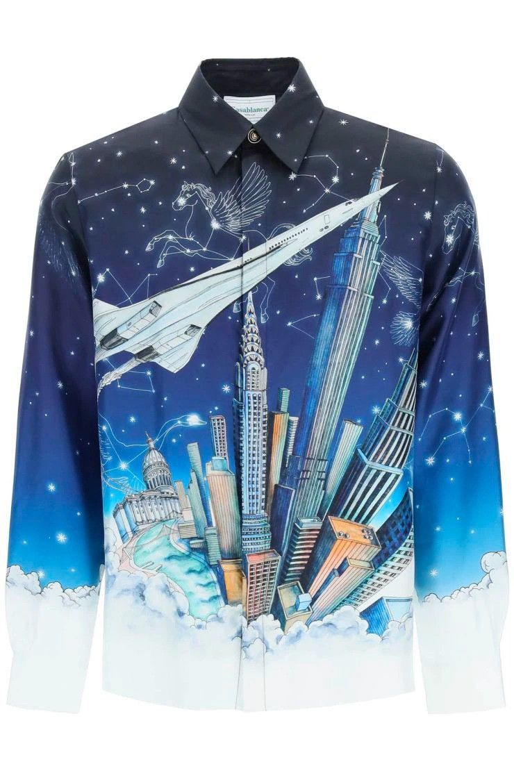 City in Clouds Print Shirt