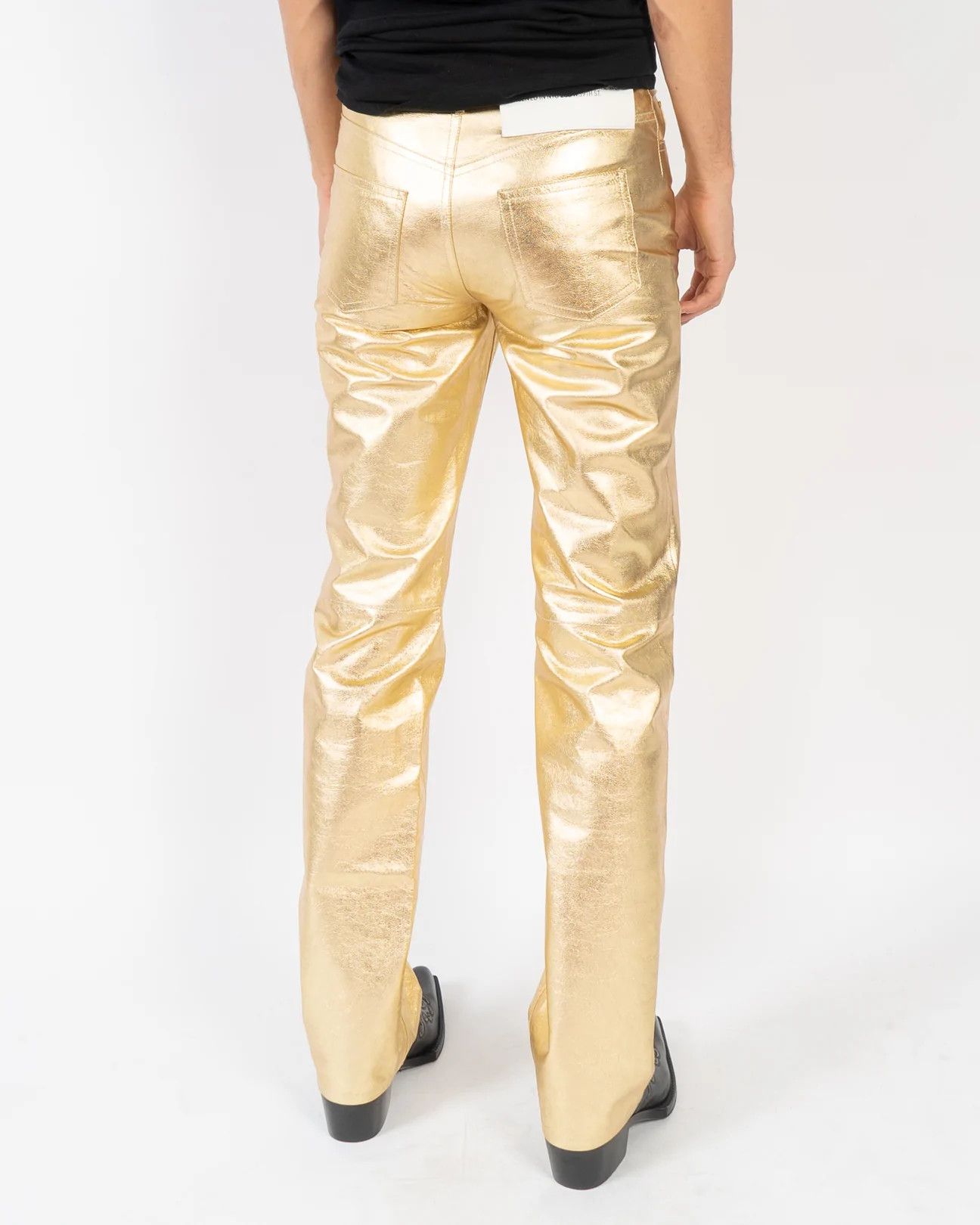 Calvin Klein 205W39NYC Golden Lamb Leather Trousers Size US 30 / EU 46 - 4 Thumbnail