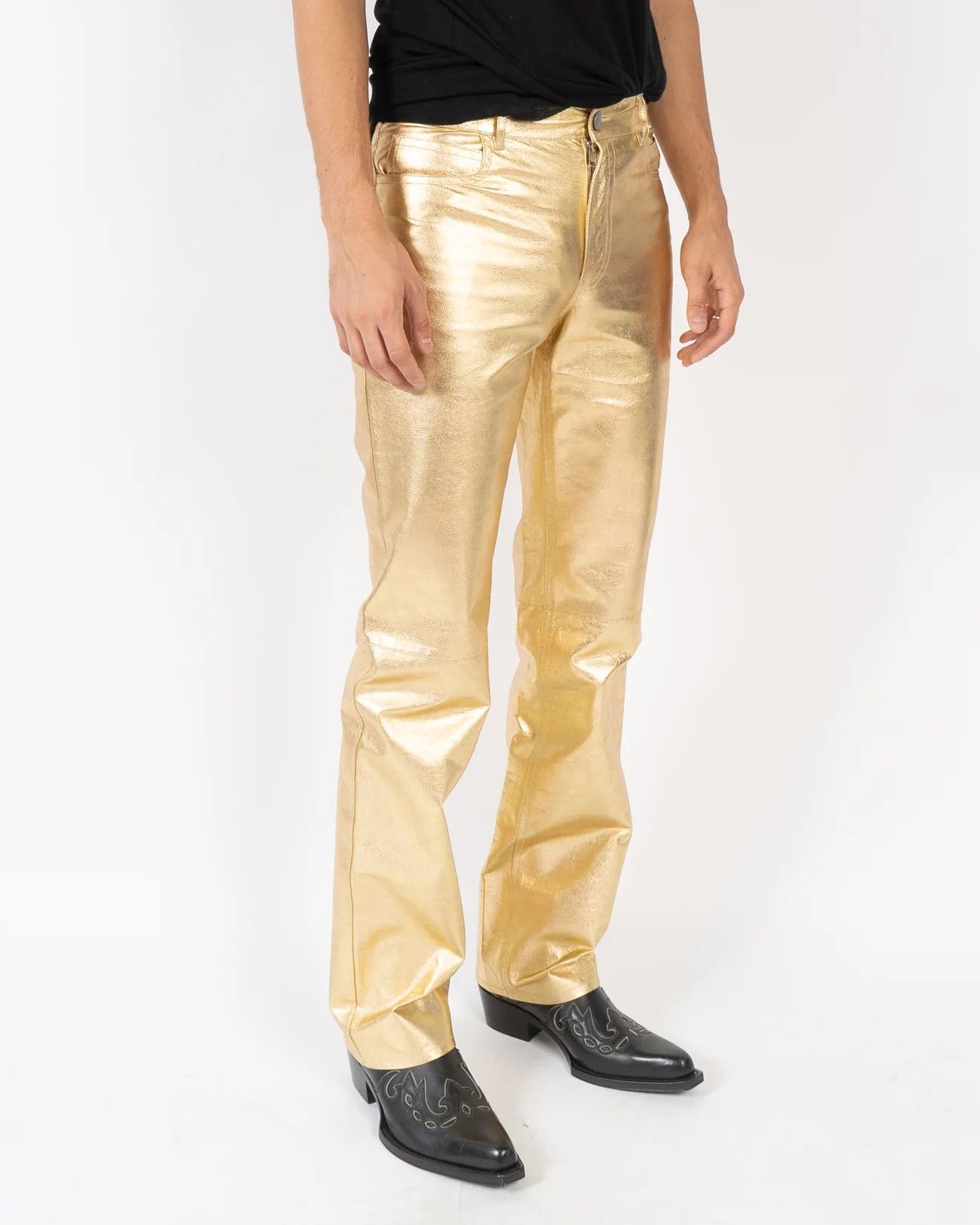 Calvin Klein 205W39NYC Golden Lamb Leather Trousers Size US 30 / EU 46 - 2 Thumbnail