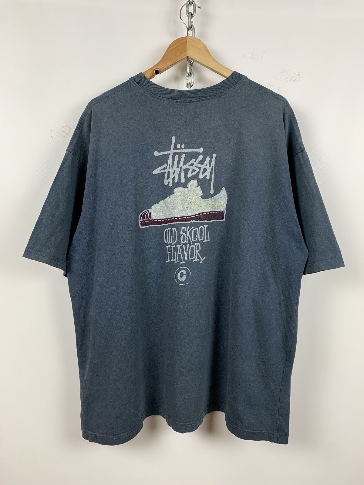 Vintage 90s Vintage Stussy Old Skool Flavor Superstar Faded Blue 