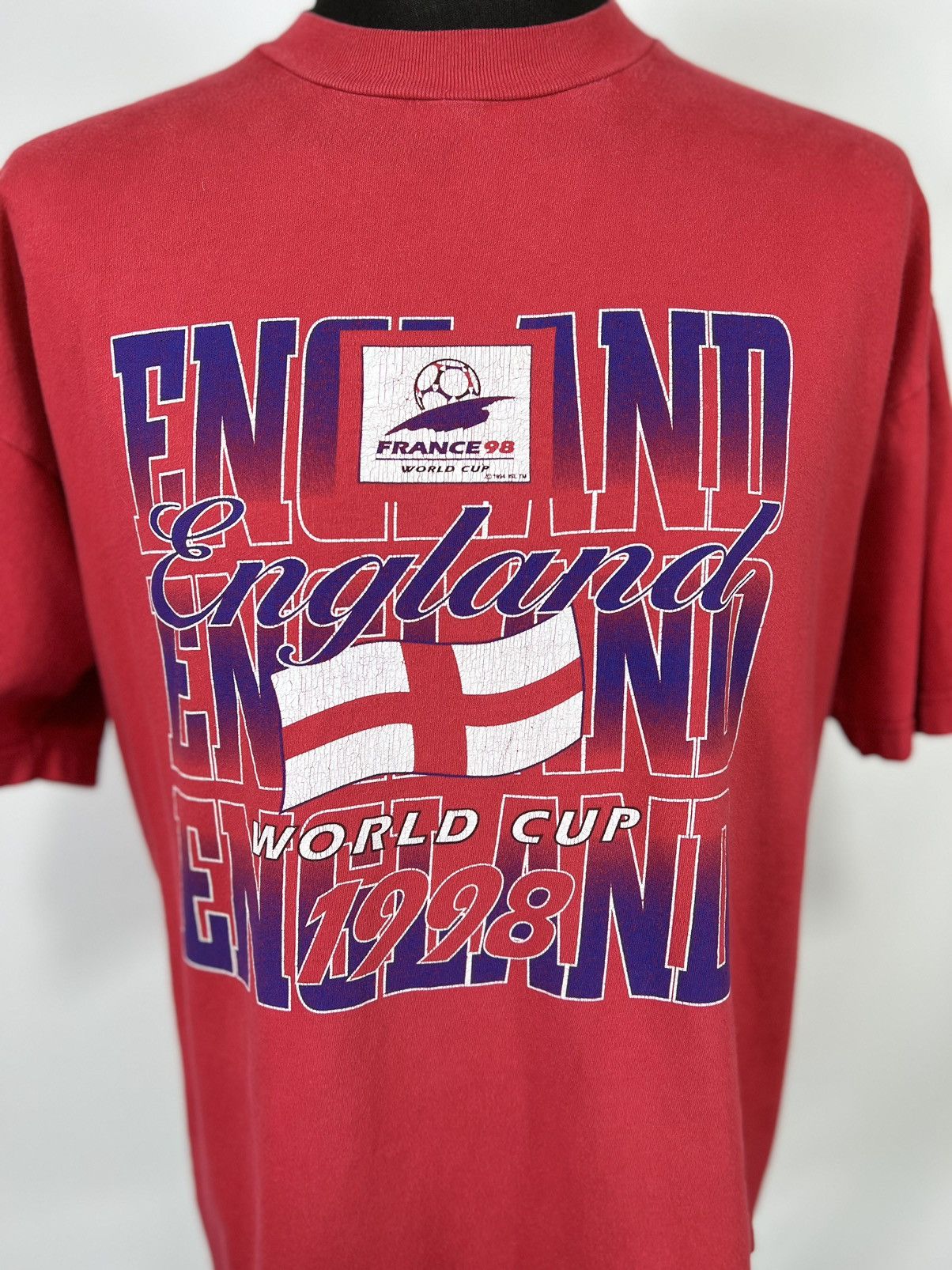 Band Tees Vintage France 98 World Cup England T-shirt Size US XL / EU 56 / 4 - 4 Thumbnail
