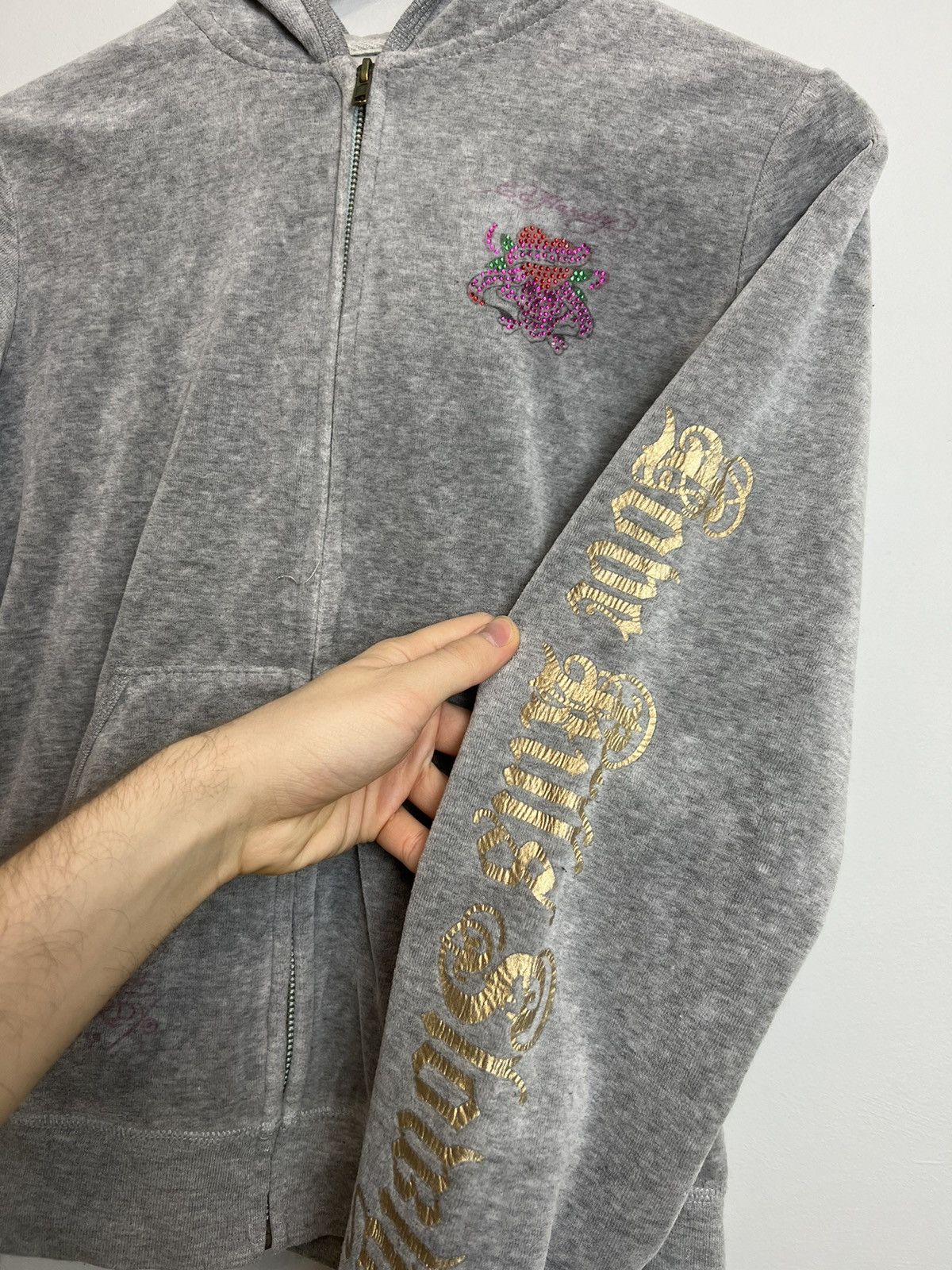 Ed Hardy Rare Y2K Ed Hardy Skull Hoodie Love Kills Slowly Hype Drip Size XL / US 12-14 / IT 48-50 - 5 Thumbnail
