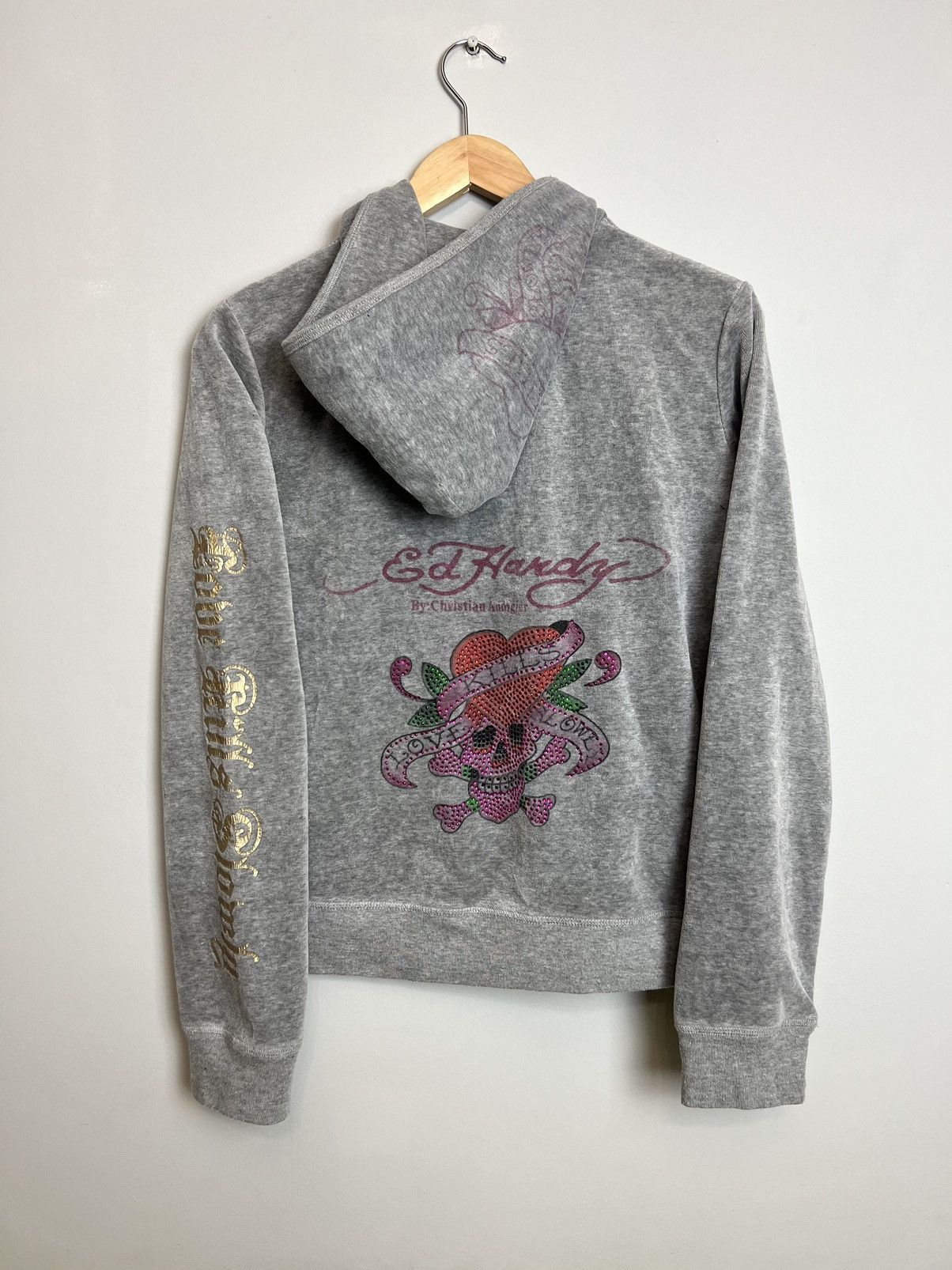 Ed Hardy Rare Y2K Ed Hardy Skull Hoodie Love Kills Slowly Hype Drip Size XL / US 12-14 / IT 48-50 - 1 Thumbnail