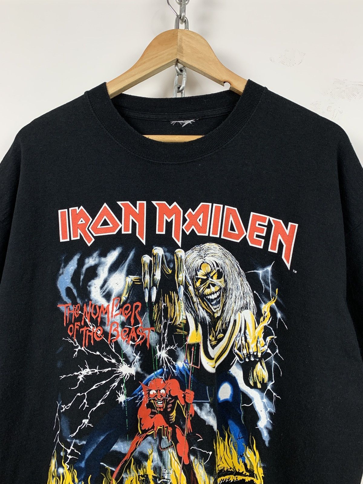 Band Tees 1982 Vintage Iron Maiden The Number Of The Beast T-Shirt Size US XL / EU 56 / 4 - 4 Thumbnail