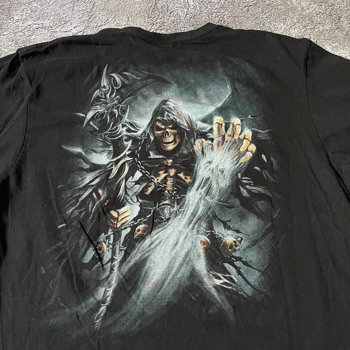 Vintage Vintage 90s Skeleton Horror Graphic Tee Grunge Dark Psycho M Size US M / EU 48-50 / 2 - 8 Thumbnail