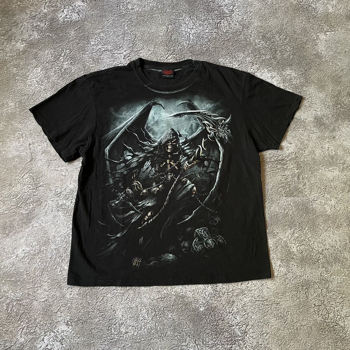 Vintage Vintage 90s Skeleton Horror Graphic Tee Grunge Dark Psycho M Size US M / EU 48-50 / 2 - 2 Thumbnail