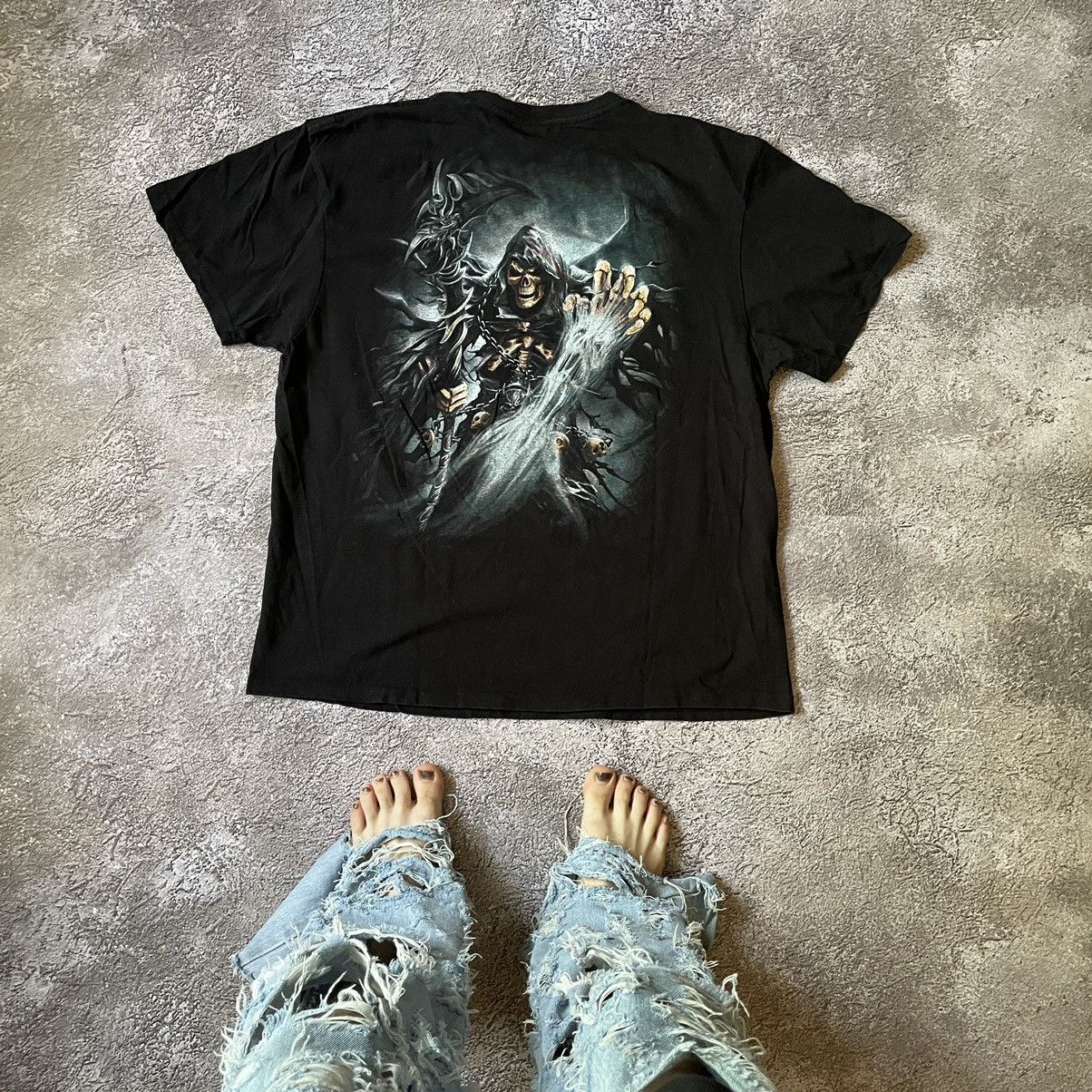 Vintage Vintage 90s Skeleton Horror Graphic Tee Grunge Dark Psycho M Size US M / EU 48-50 / 2 - 7 Thumbnail