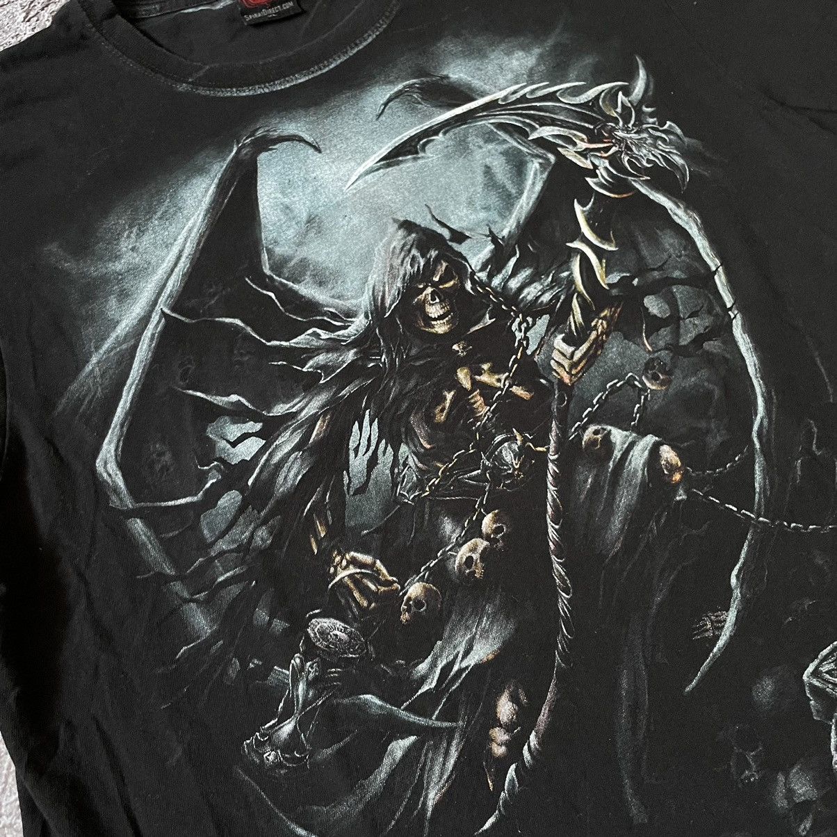Vintage Vintage 90s Skeleton Horror Graphic Tee Grunge Dark Psycho M Size US M / EU 48-50 / 2 - 6 Thumbnail