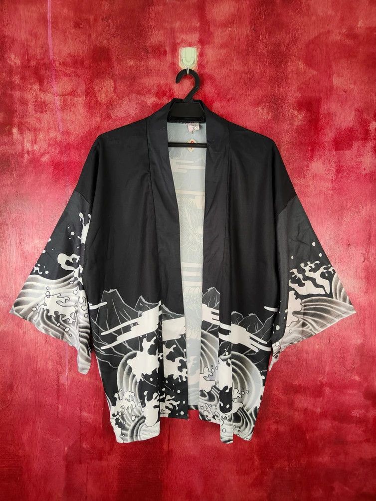 Edition Japan × Japanese Brand Yiermei - Dragon japan kimono Black Cardigan #S426 Size XL / US 12-14 / IT 48-50 - 12 Thumbnail