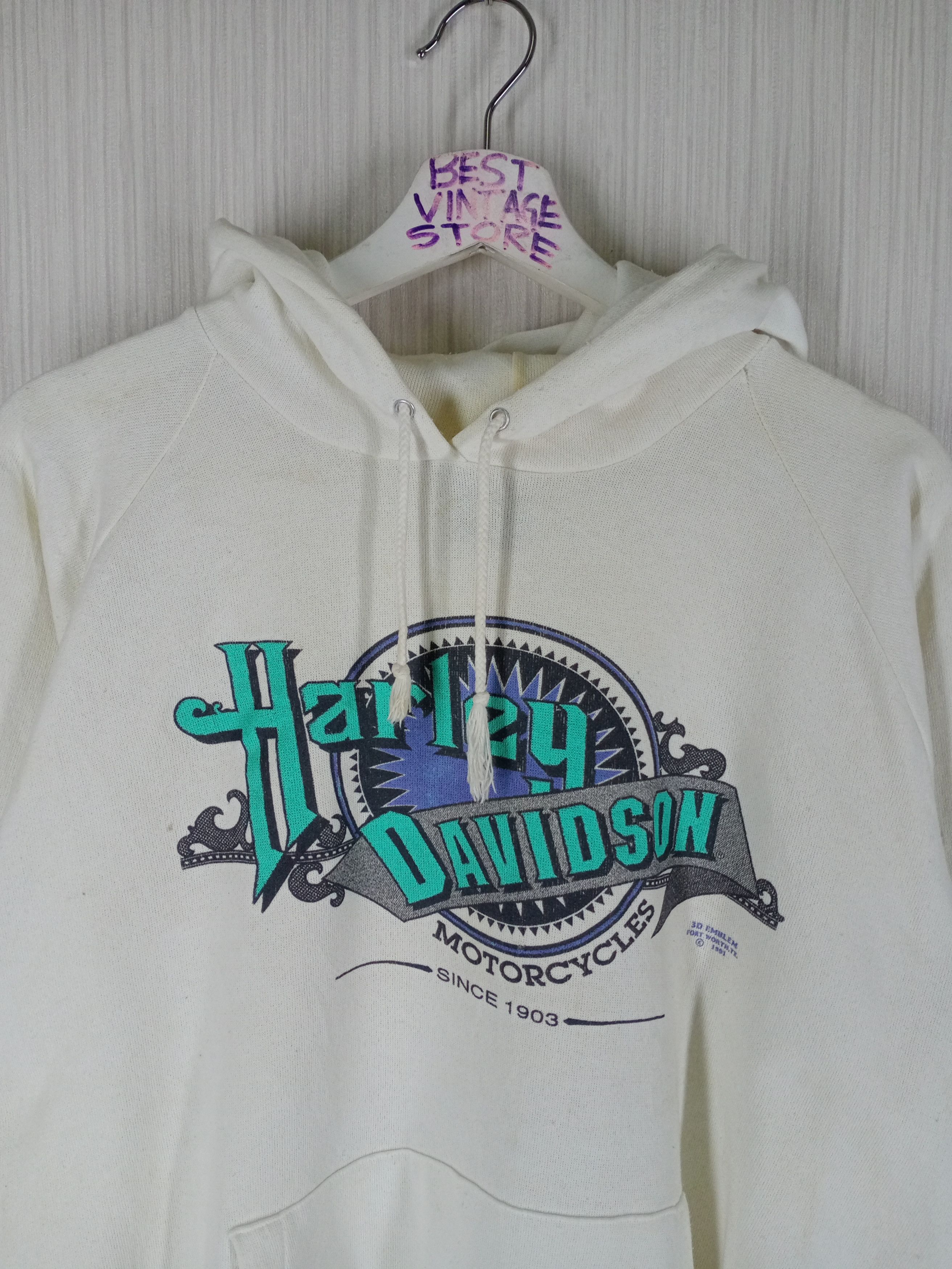 Harley Davidson Rare Vintage 1991 Harley Davidson 3D Emblem Hoodie Size US M / EU 48-50 / 2 - 2 Thumbnail