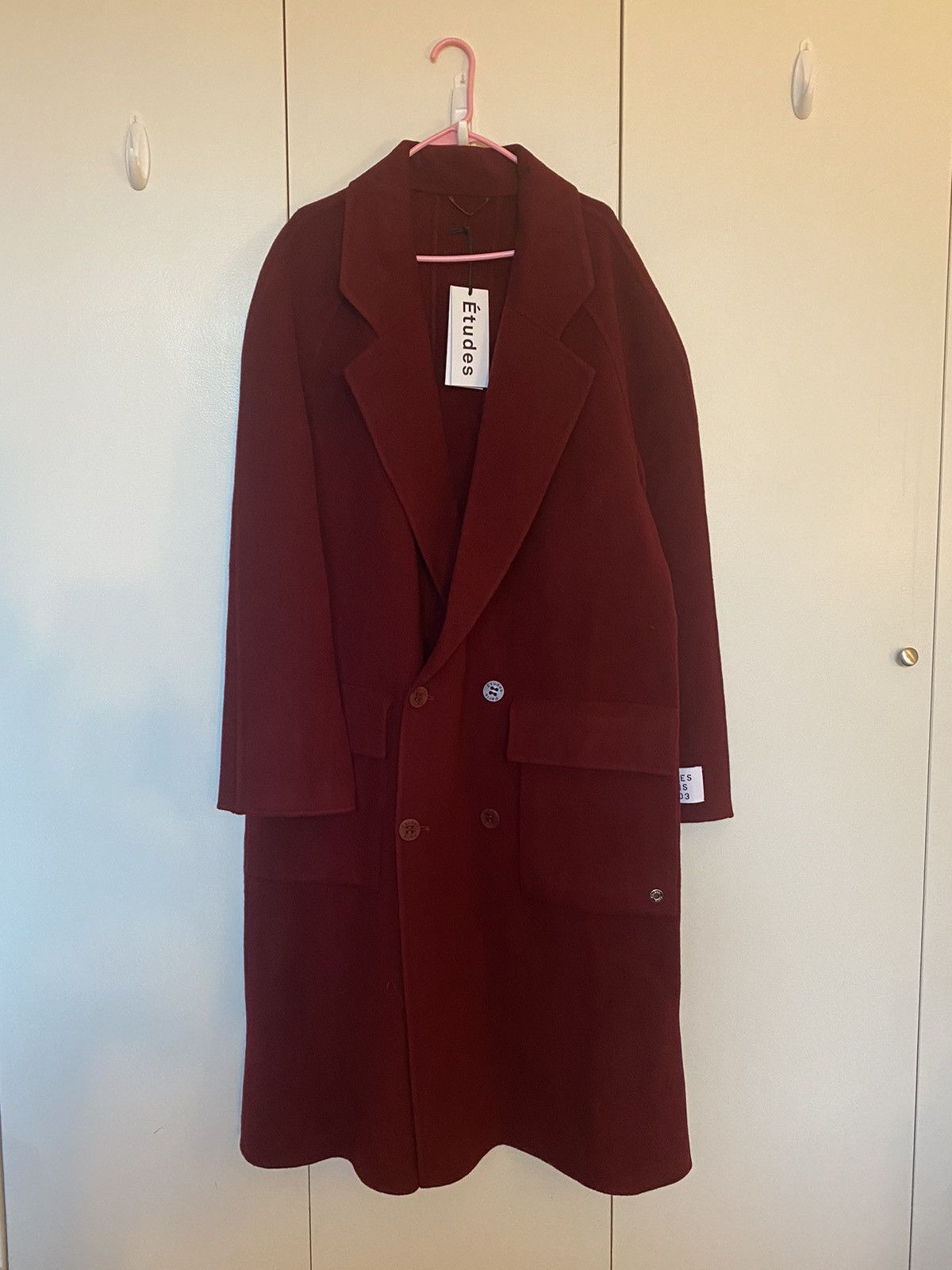 Venus Red Double-Breasted Wool Coat