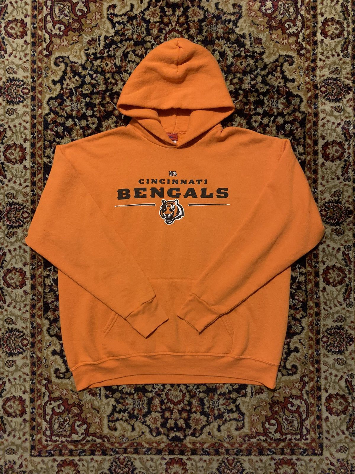 CustomCat Cincinnati Bengals Retro NFL Hoodie Orange / 2XL