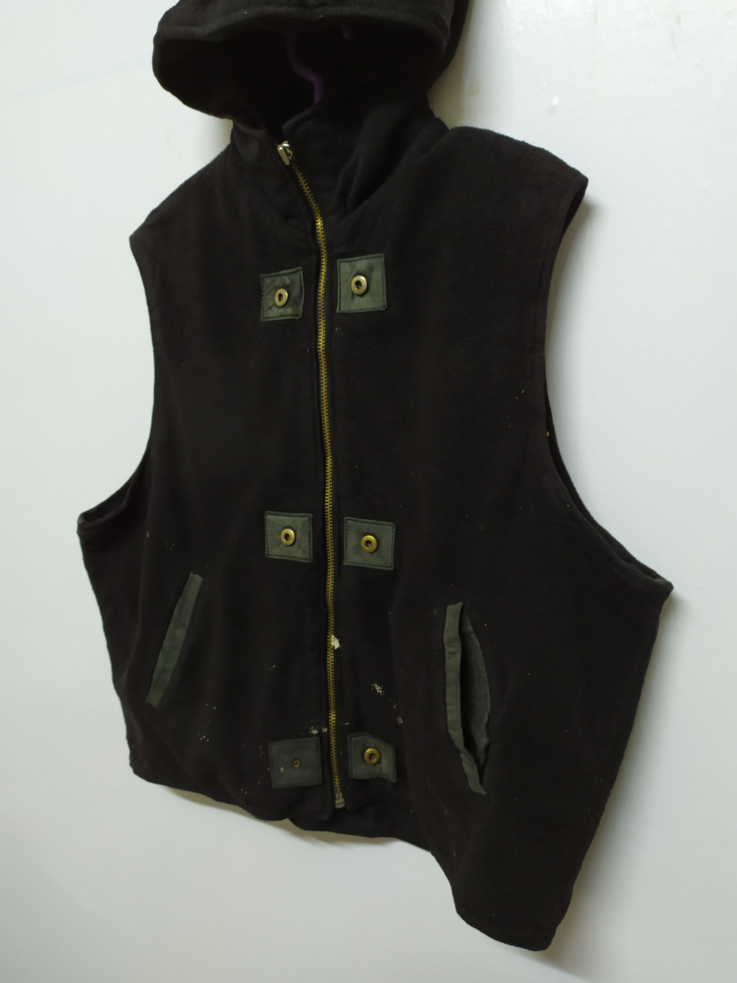 M. Julian × Vintage M.JULIAN SLEEVELESS FADED JACKET HOODED ZIPPER UP Size US L / EU 52-54 / 3 - 4 Thumbnail