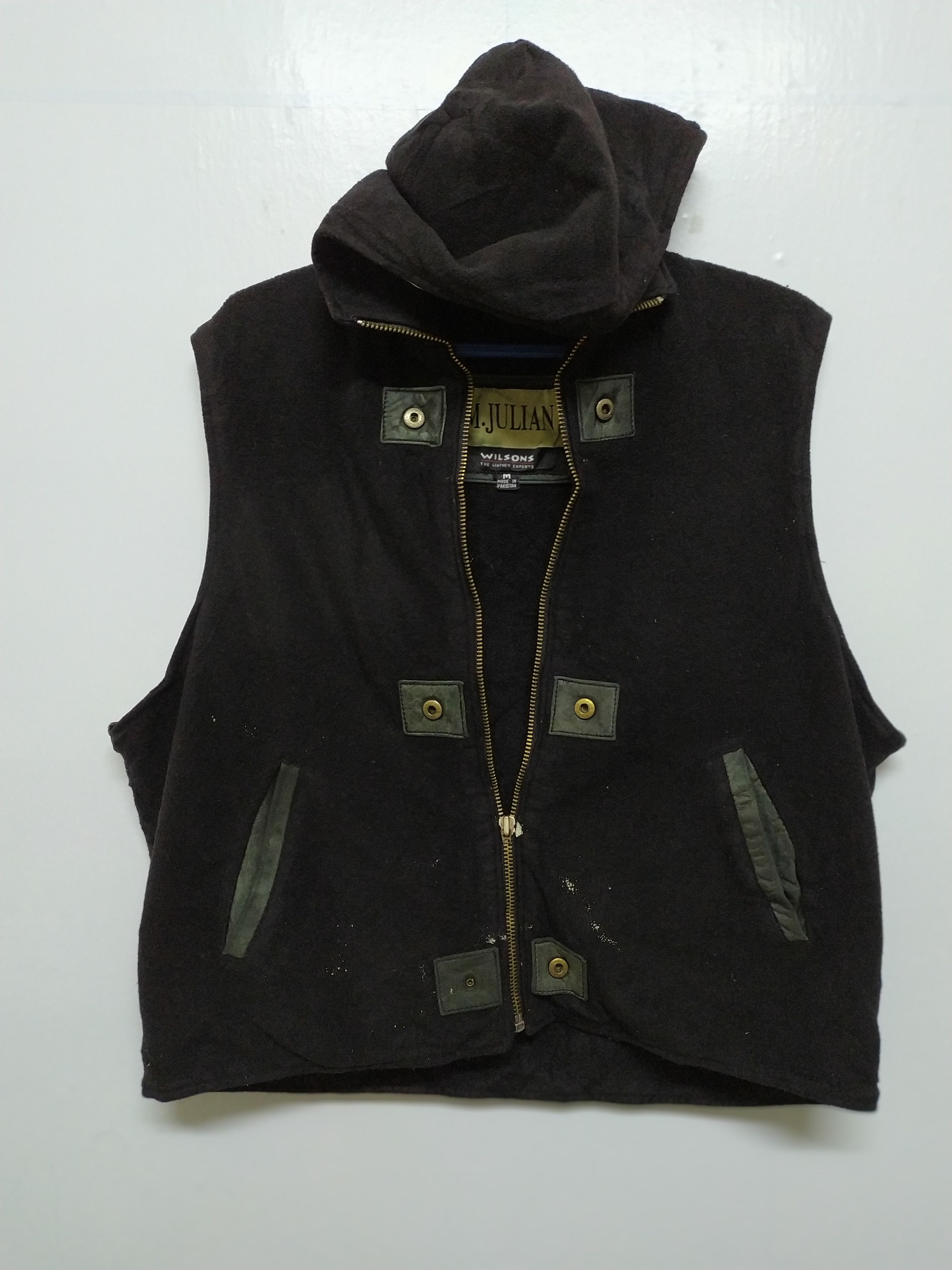 M. Julian × Vintage M.JULIAN SLEEVELESS FADED JACKET HOODED ZIPPER UP Size US L / EU 52-54 / 3 - 5 Thumbnail