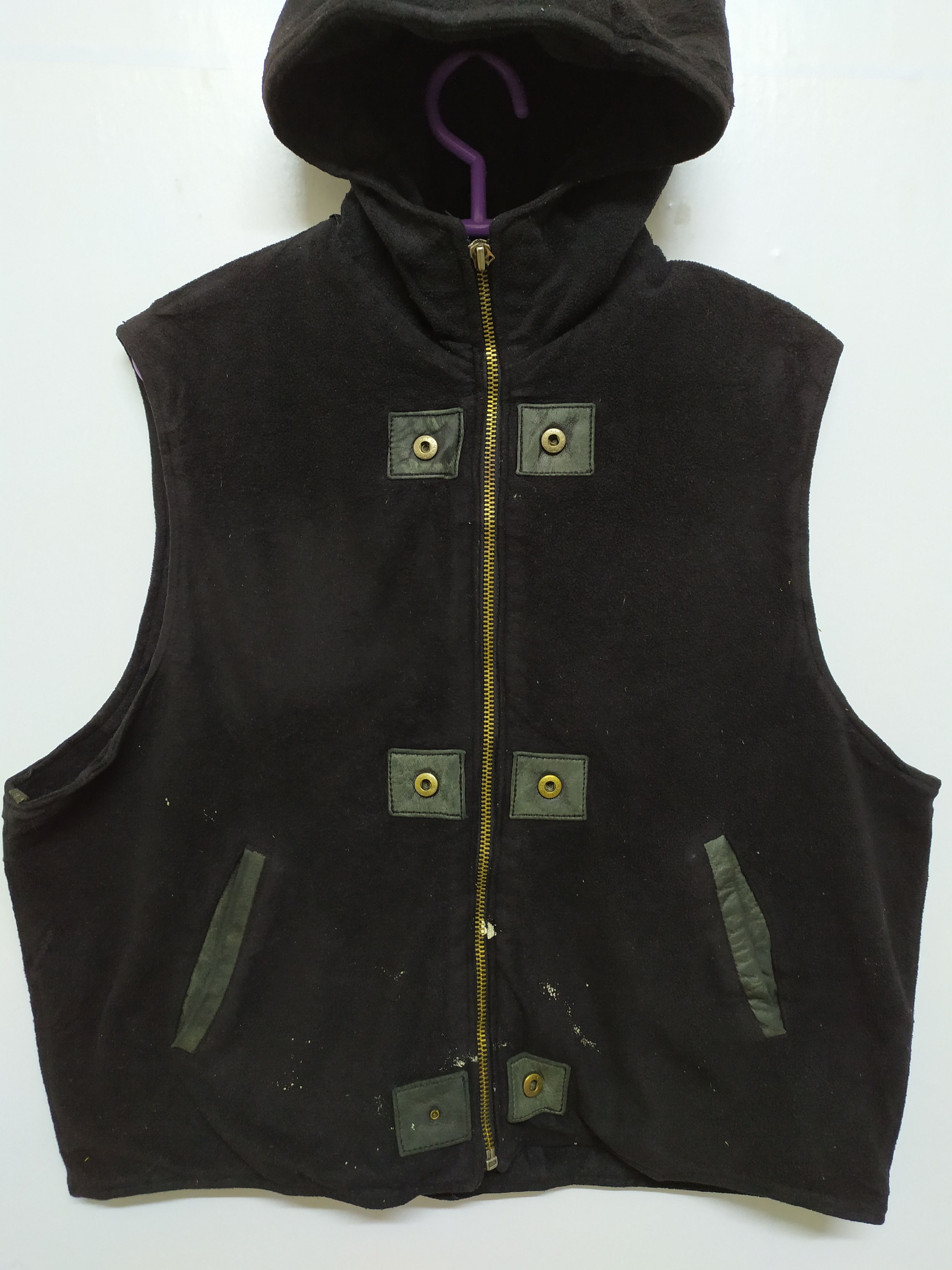 M. Julian × Vintage M.JULIAN SLEEVELESS FADED JACKET HOODED ZIPPER UP Size US L / EU 52-54 / 3 - 2 Thumbnail