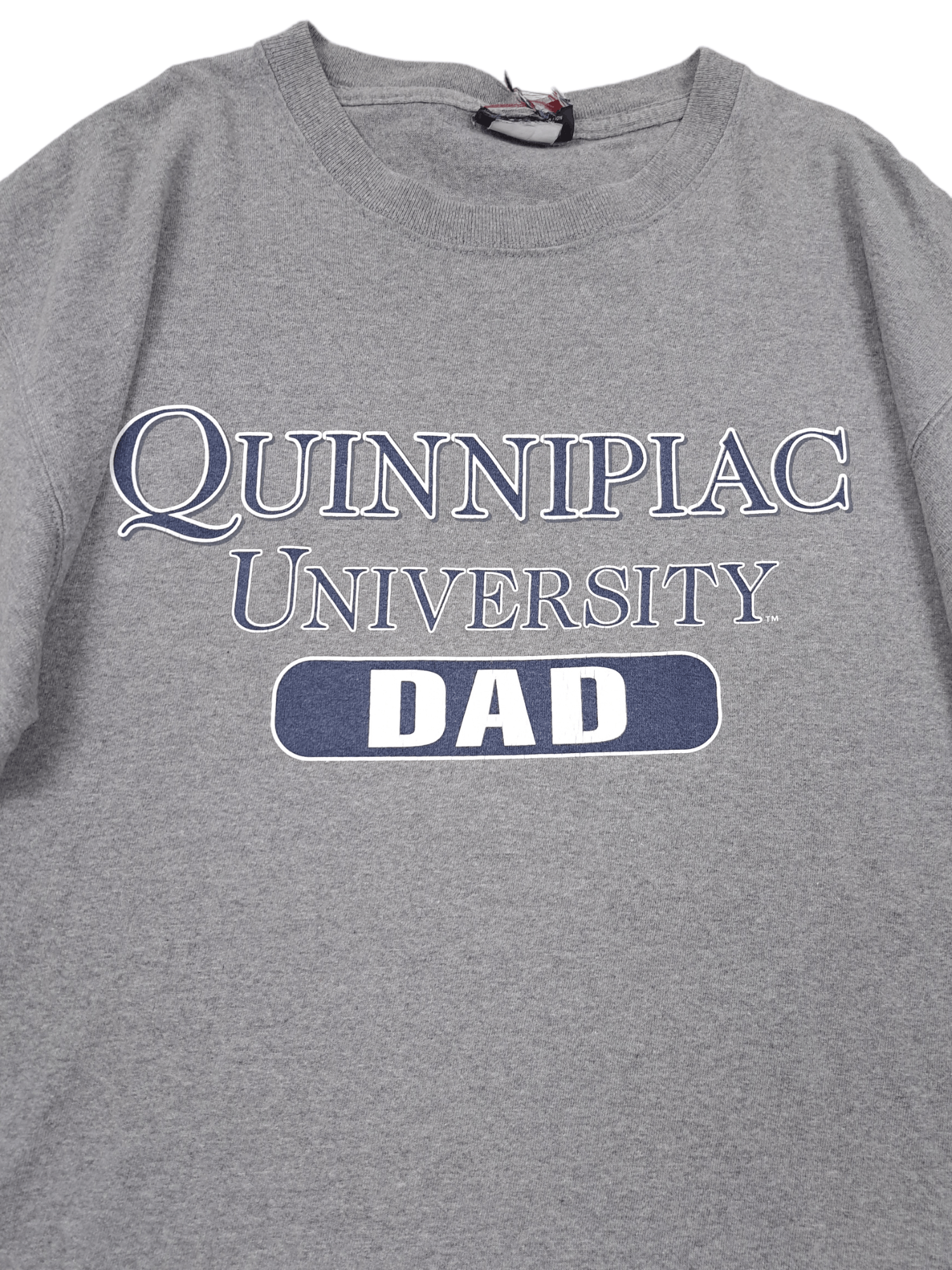 Vintage 💎 Vintage Quinnipac University Dad Grey T-shirt Size L Size US L / EU 52-54 / 3 - 2 Thumbnail