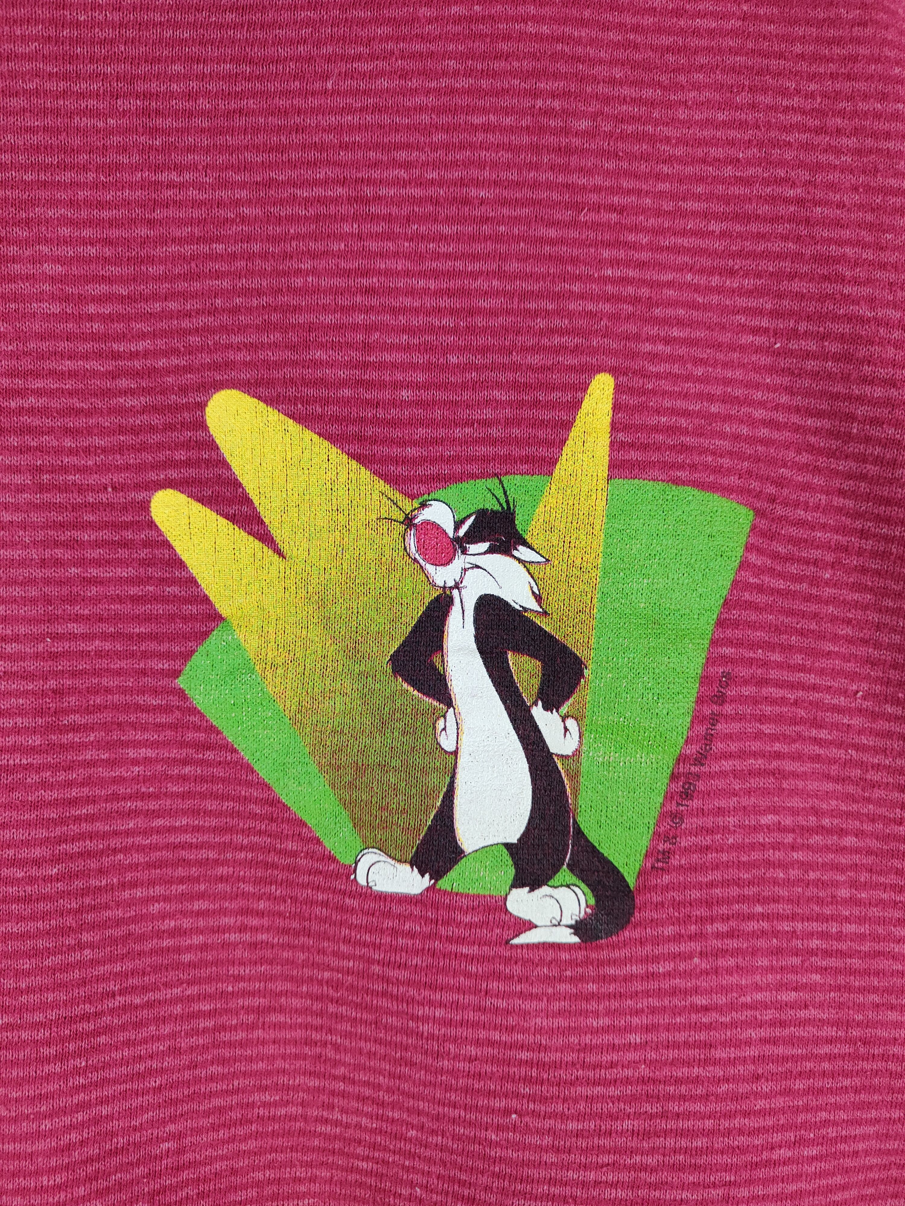 Cartoon Network Looney Tunes vintage Red Sylvester Sweatshirt #289B Size US L / EU 52-54 / 3 - 4 Thumbnail