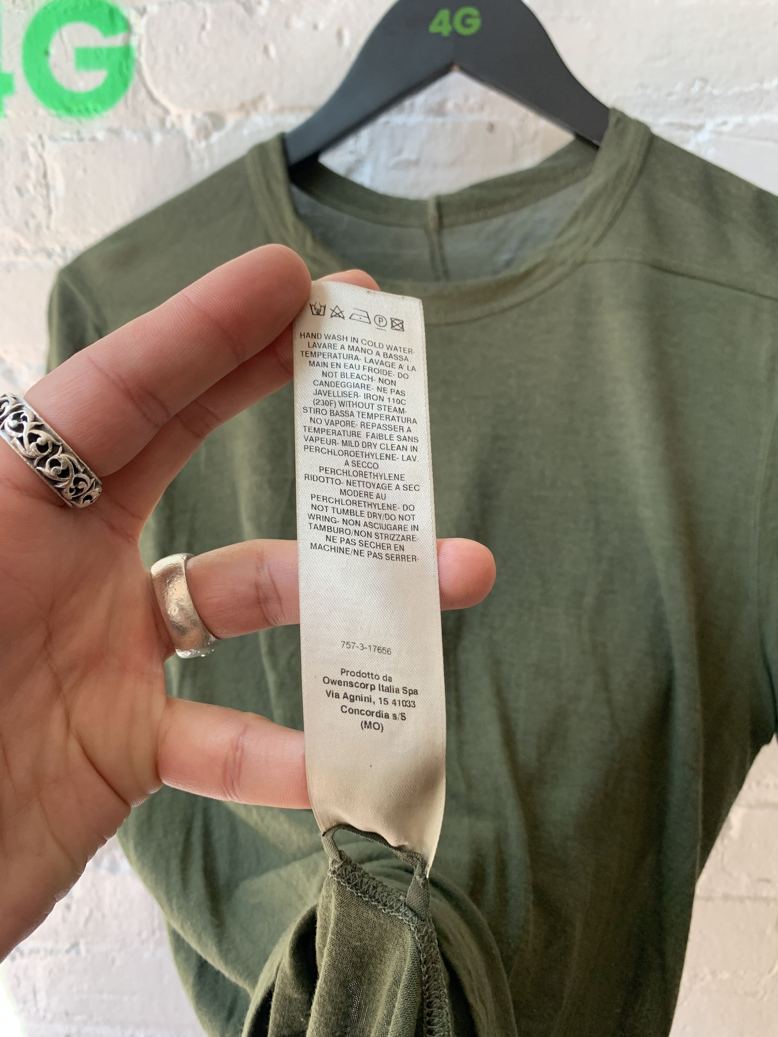 Rick Owens Rick Owens Gethsemane FW 21 Forest Green Tee Sz M Size US M / EU 48-50 / 2 - 5 Thumbnail