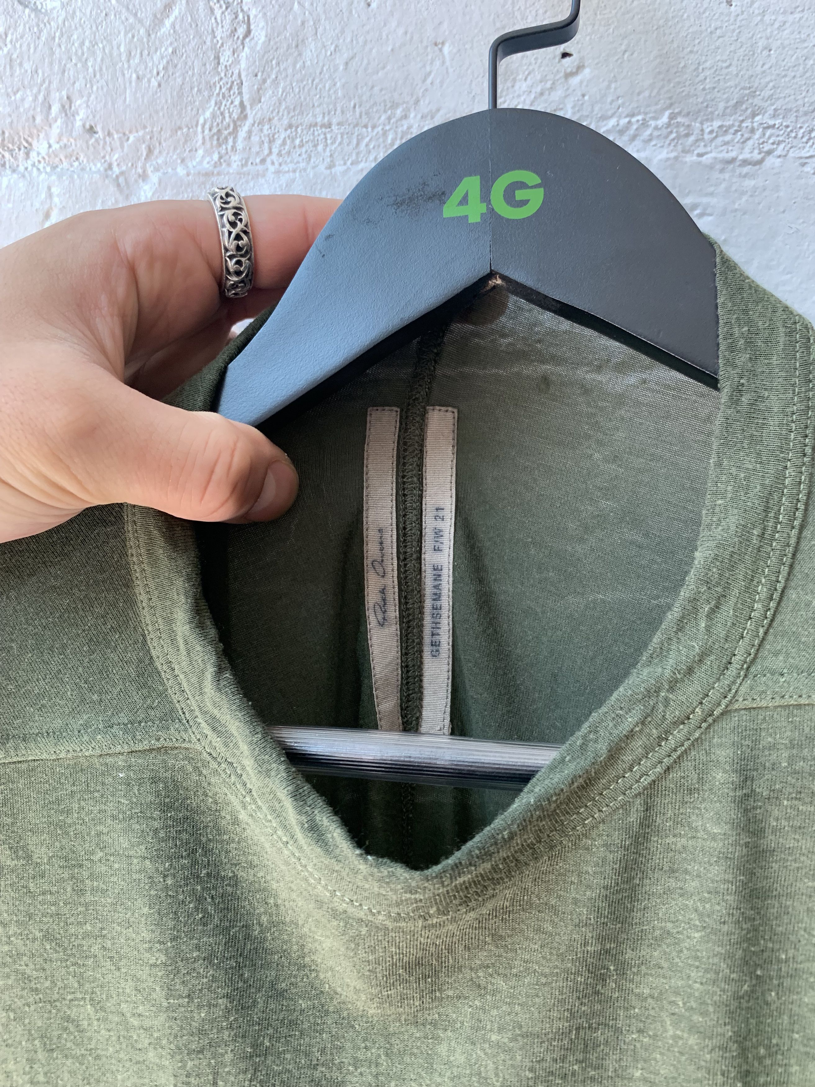 Rick Owens Rick Owens Gethsemane FW 21 Forest Green Tee Sz M Size US M / EU 48-50 / 2 - 3 Thumbnail