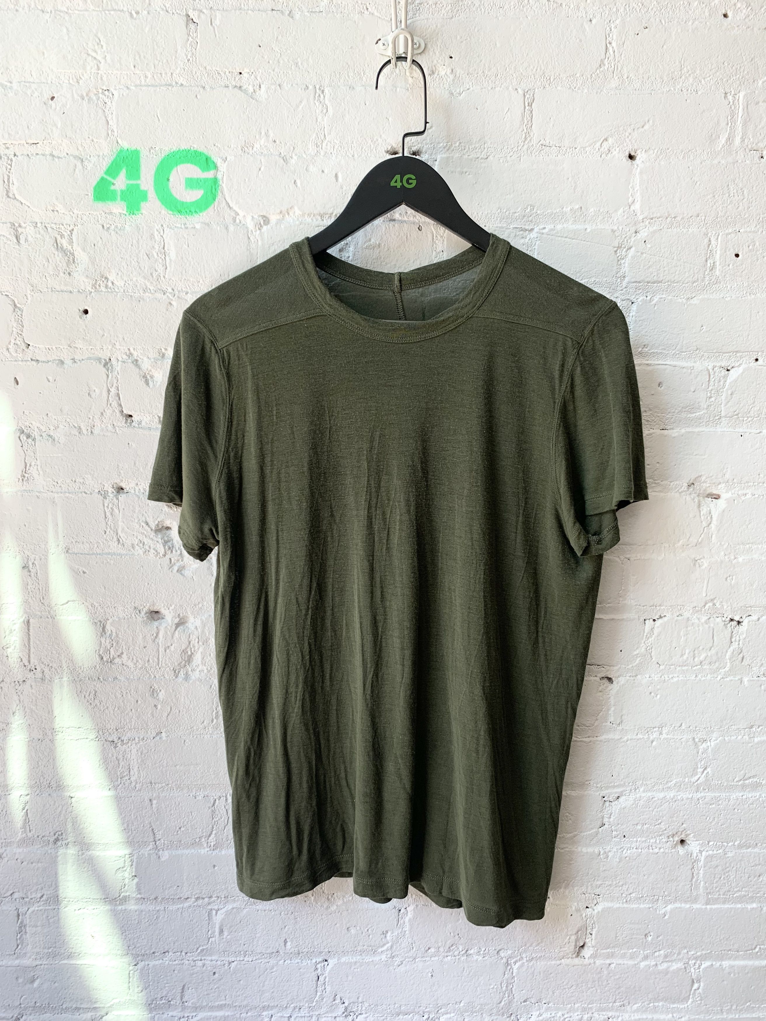 image of Rick Owens Gethsemane Fw 21 Forest Green Tee Size M, Men's
