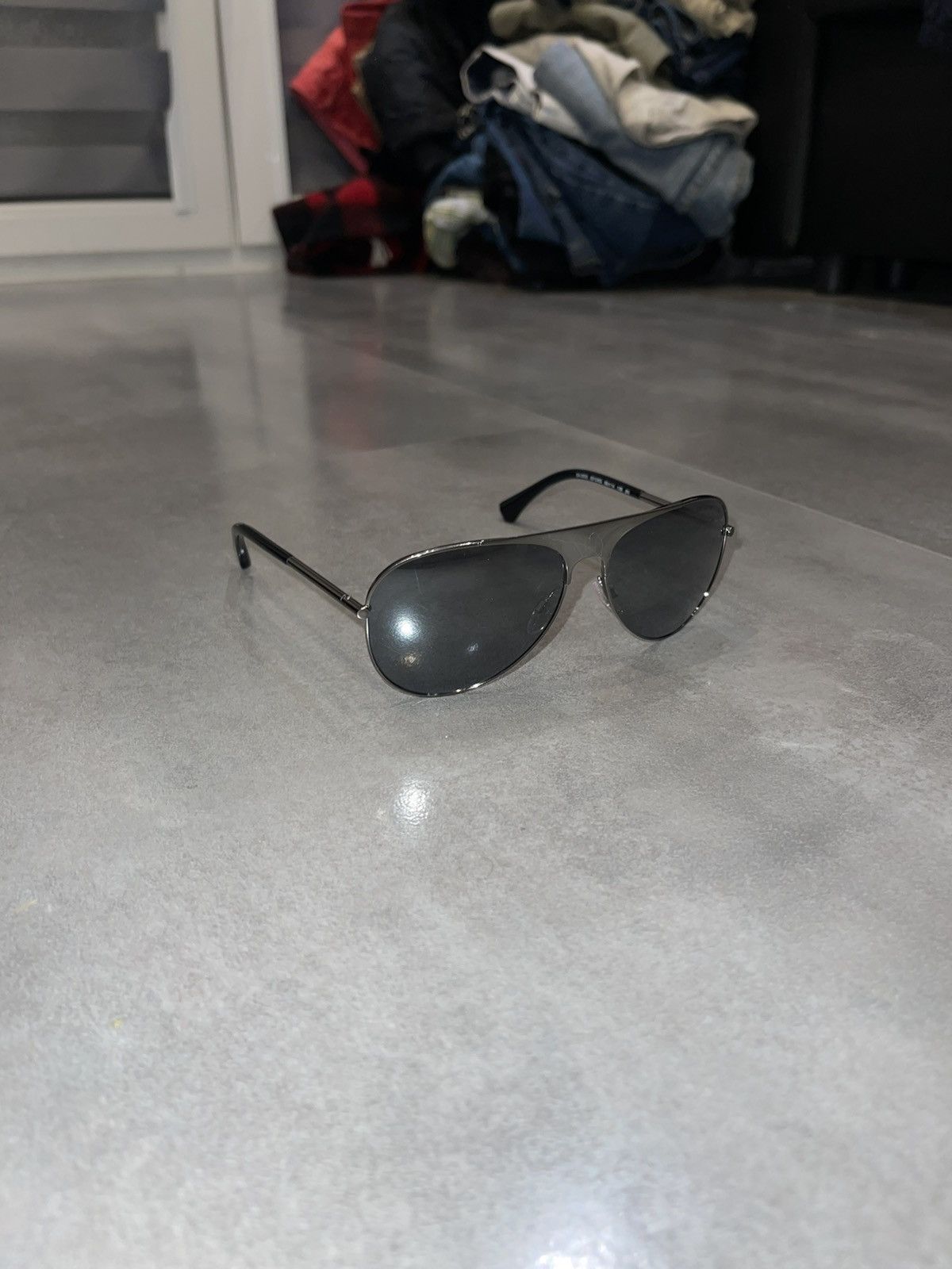 Emporio Armani Emporio Armani EA2003 3010/6G Silver Aviator Sunglasses Size ONE SIZE - 3 Thumbnail